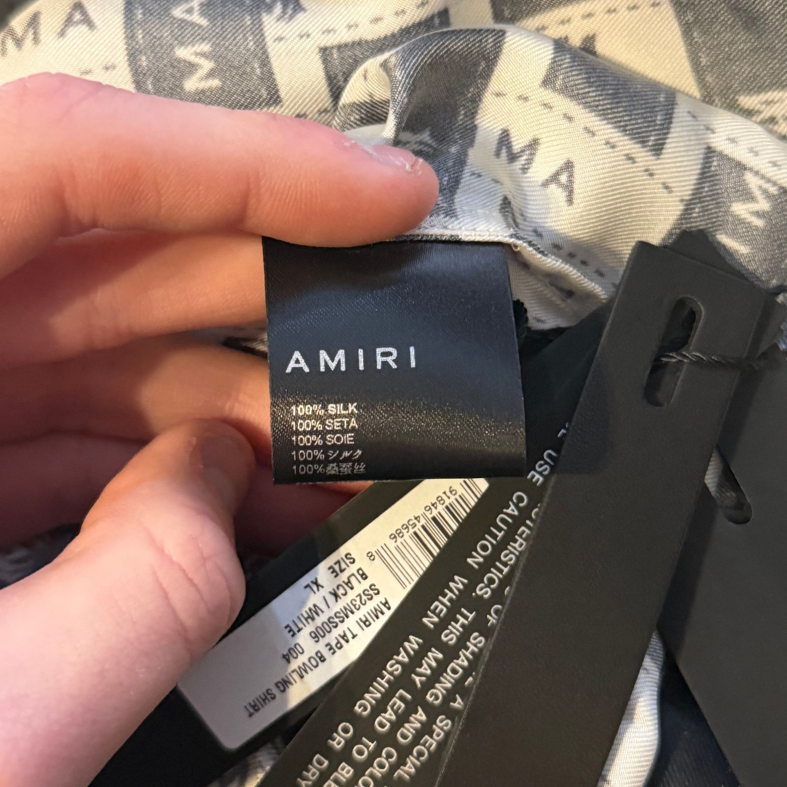 Amiri Amiri Tape Bowling Button Up Shirt Size US XL / EU 56 / 4 - 5 Thumbnail