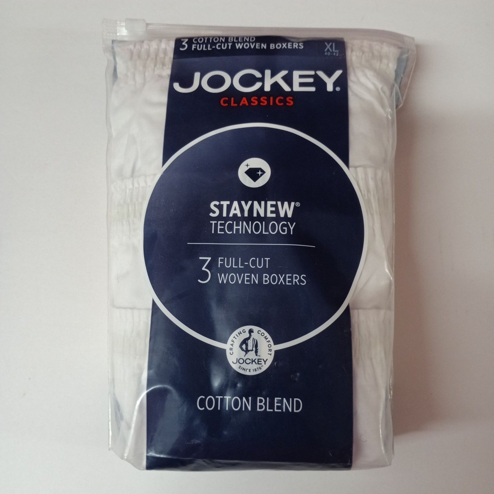 Jockey Jockey Classics Fit Woven Boxers 3 Pack Men's XL 40-42 White Size 40 - 1 Thumbnail