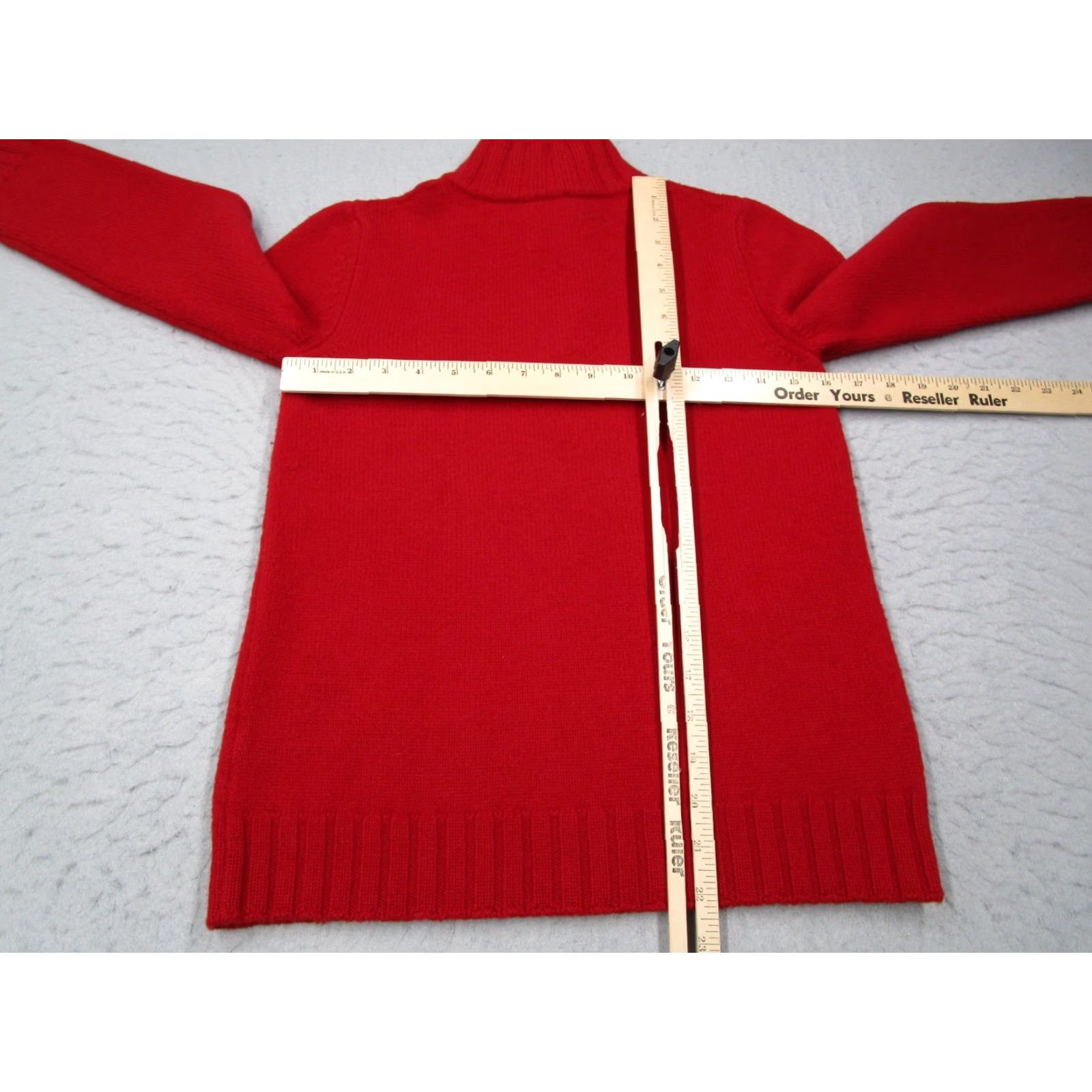 Bogner Bogner Sweater Women 34 Red Wool 1/4 Zip Knit Pullover Long Sleeve Made in Italy Size XXS / US 00 / IT 34 - 5 Thumbnail