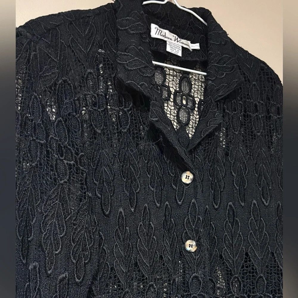 Vintage witchy whimsigoth lace button up cardigan blazer open knit Size XL / US 12-14 / IT 48-50 - 2 Thumbnail