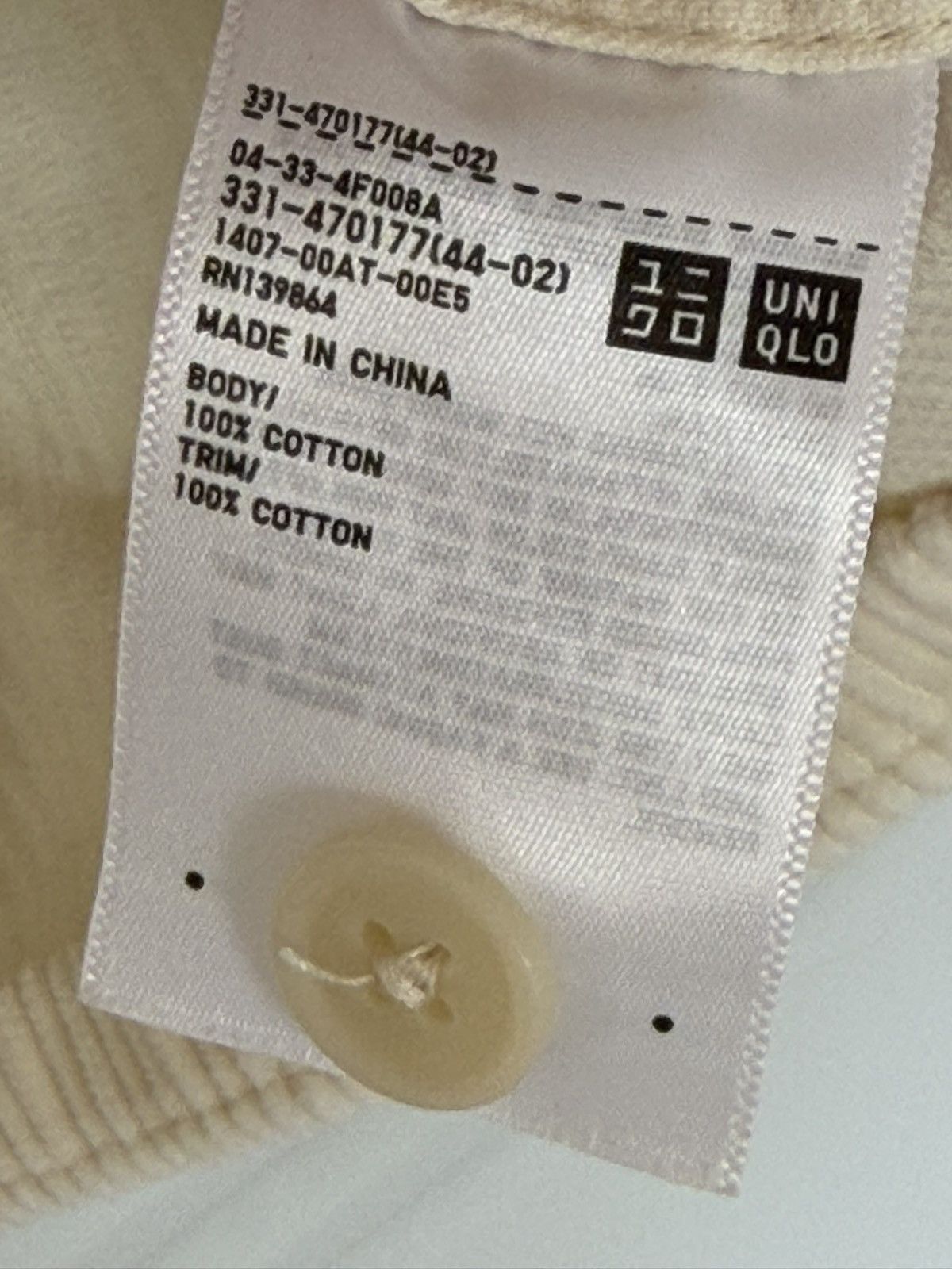 Uniqlo Uniqlo Cream Corduroy Button Up Shirt Jacket Size US M / EU 48-50 / 2 - 4 Thumbnail
