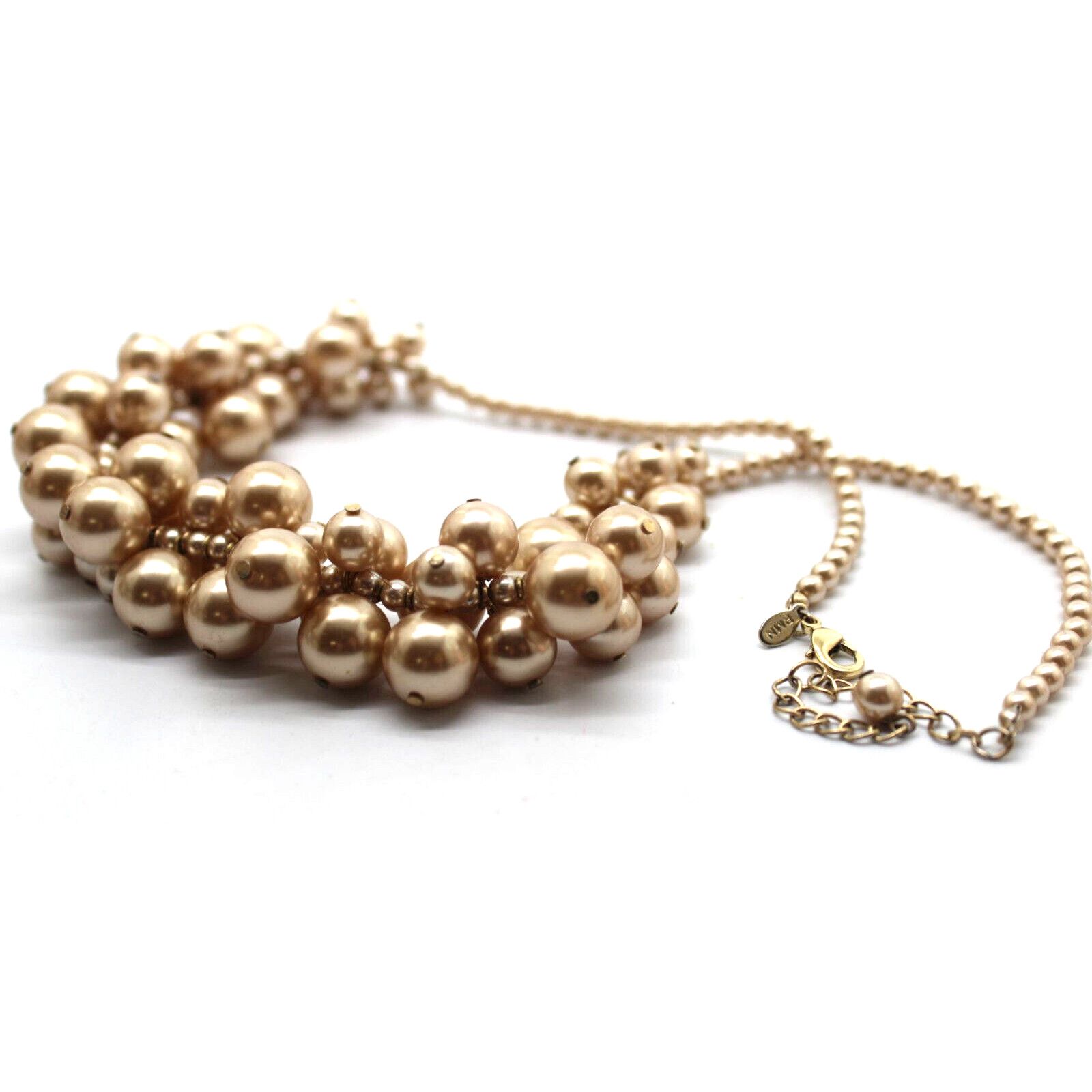 Rains Rain Faux Pearl Cluster Necklace • Champagne Beige • Chain Size ONE SIZE - 2 Thumbnail