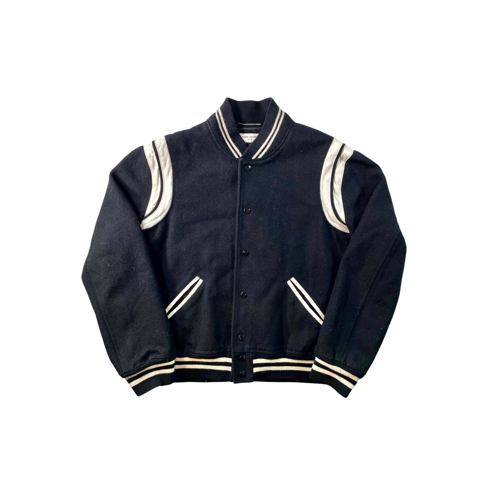 Saint Laurent Paris Saint Laurent Teddy Black Varsity Jacket Size US XXL / EU 58 / 5 - 1 Thumbnail