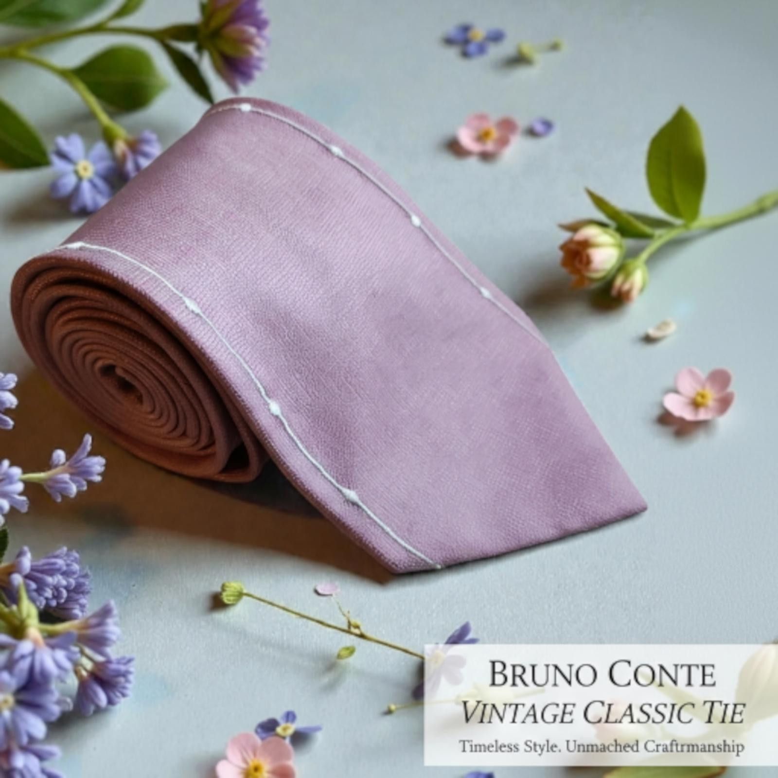 Other Bruno Conte Vintage Classic Men's Tie in Light Pink Size ONE SIZE - 1 Thumbnail