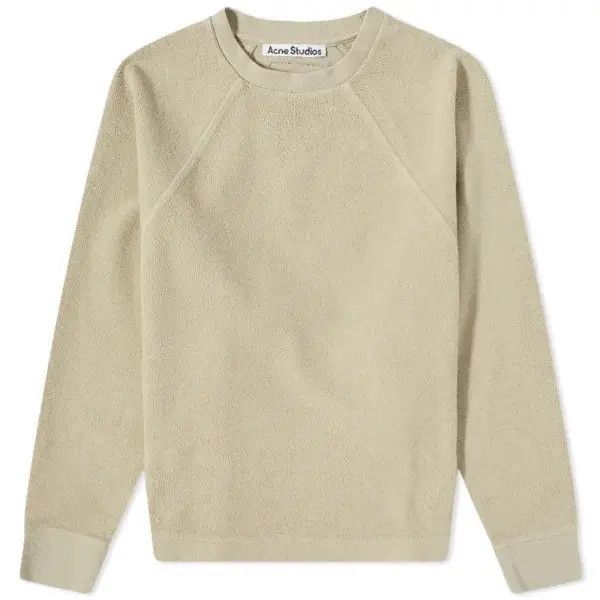 Acne Studios Farmy Teddy Crew Sweat, Dusty Green Size US M / EU 48-50 / 2 - 1 Thumbnail