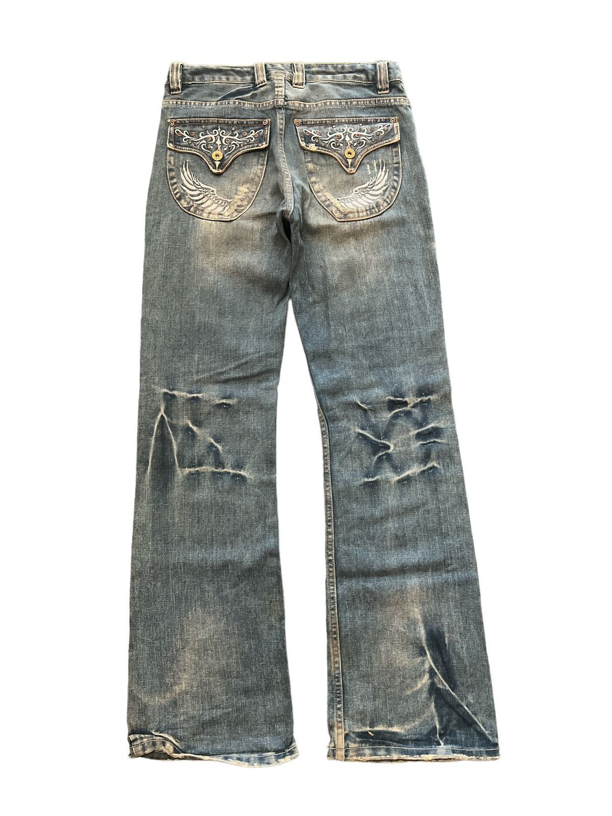 If Six Was Nine FLARED💥NYLAUS DISTRESSED DENIM PANT Size US 30 / EU 46 - 7 Thumbnail