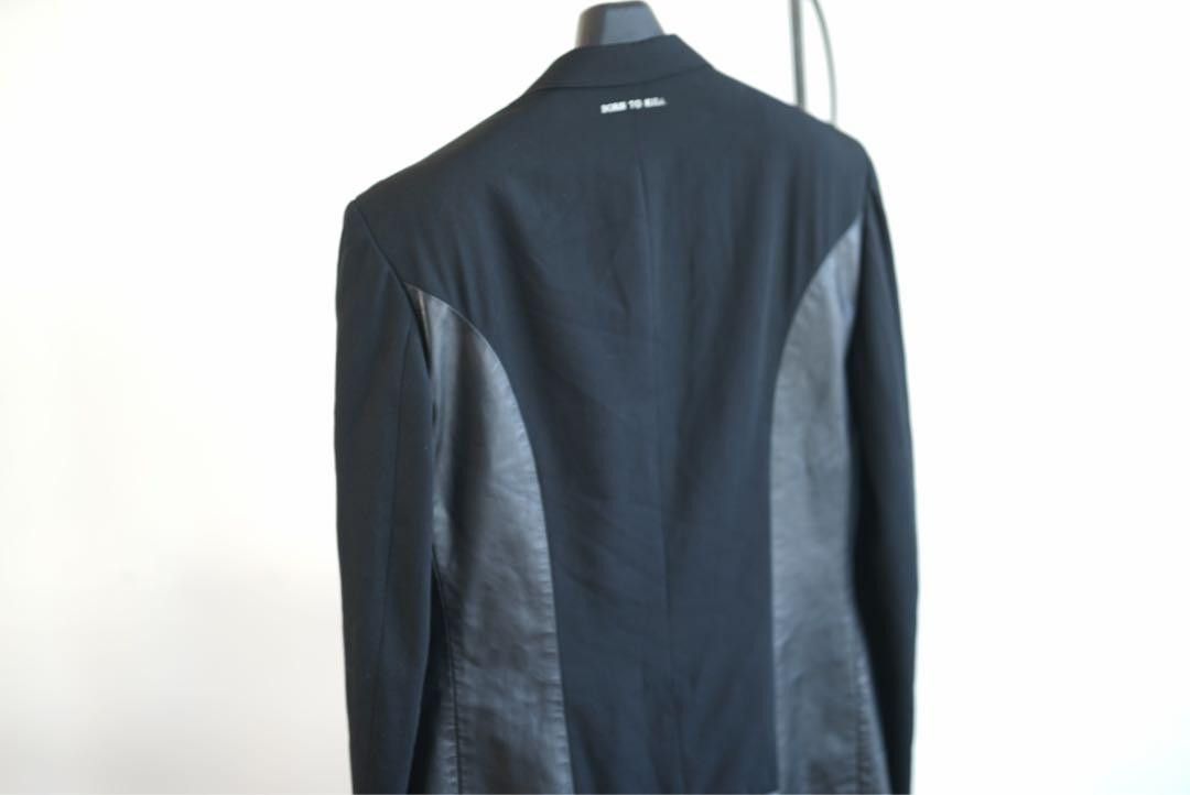 Yohji Yamamoto POUR HOMME 09ss archive Leather switching message jacket Size US XL / EU 56 / 4 - 7 Thumbnail