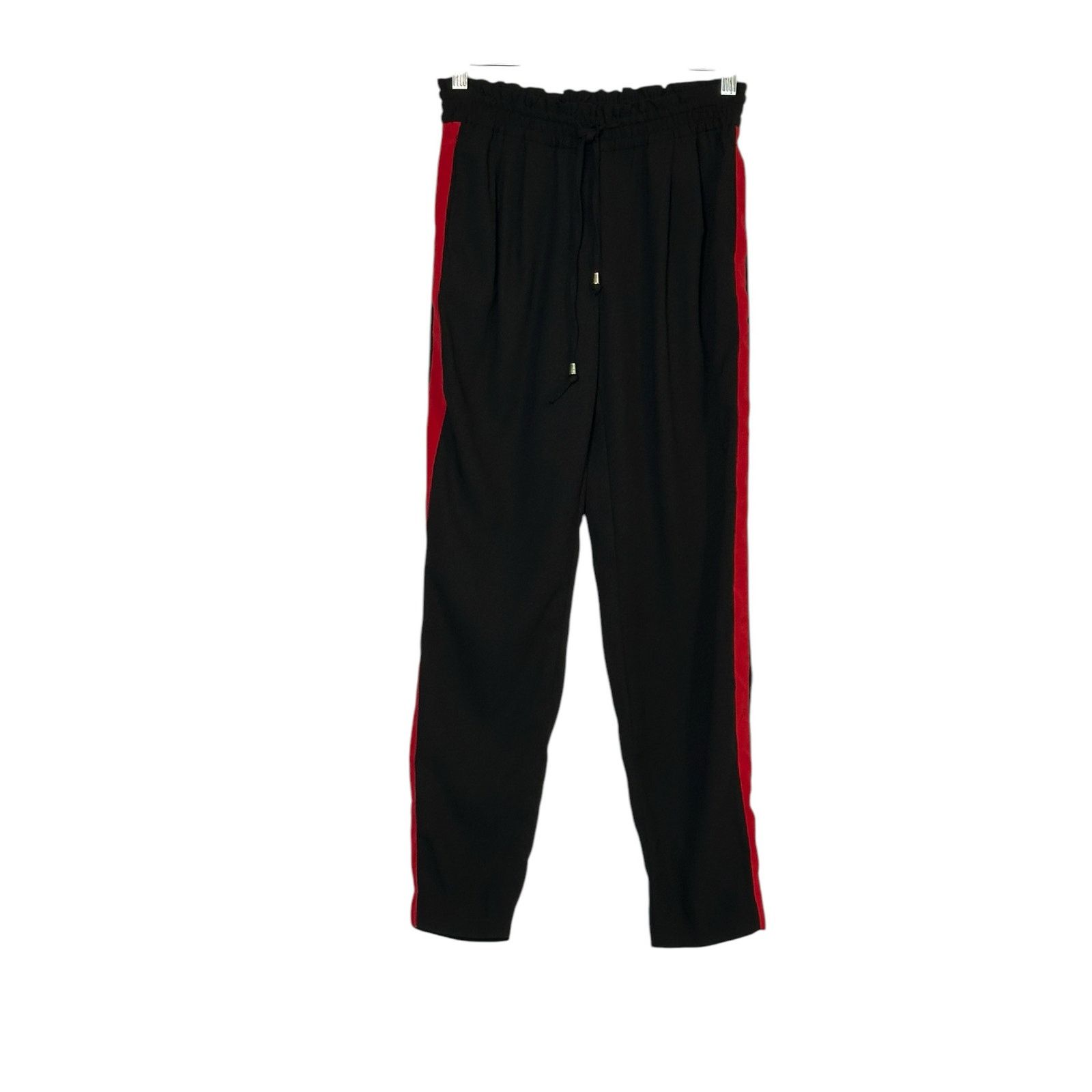 Zara Zara black chiffon red stripes pull on jogger pants size XS Size 30" / US 8 / IT 44 - 1 Thumbnail
