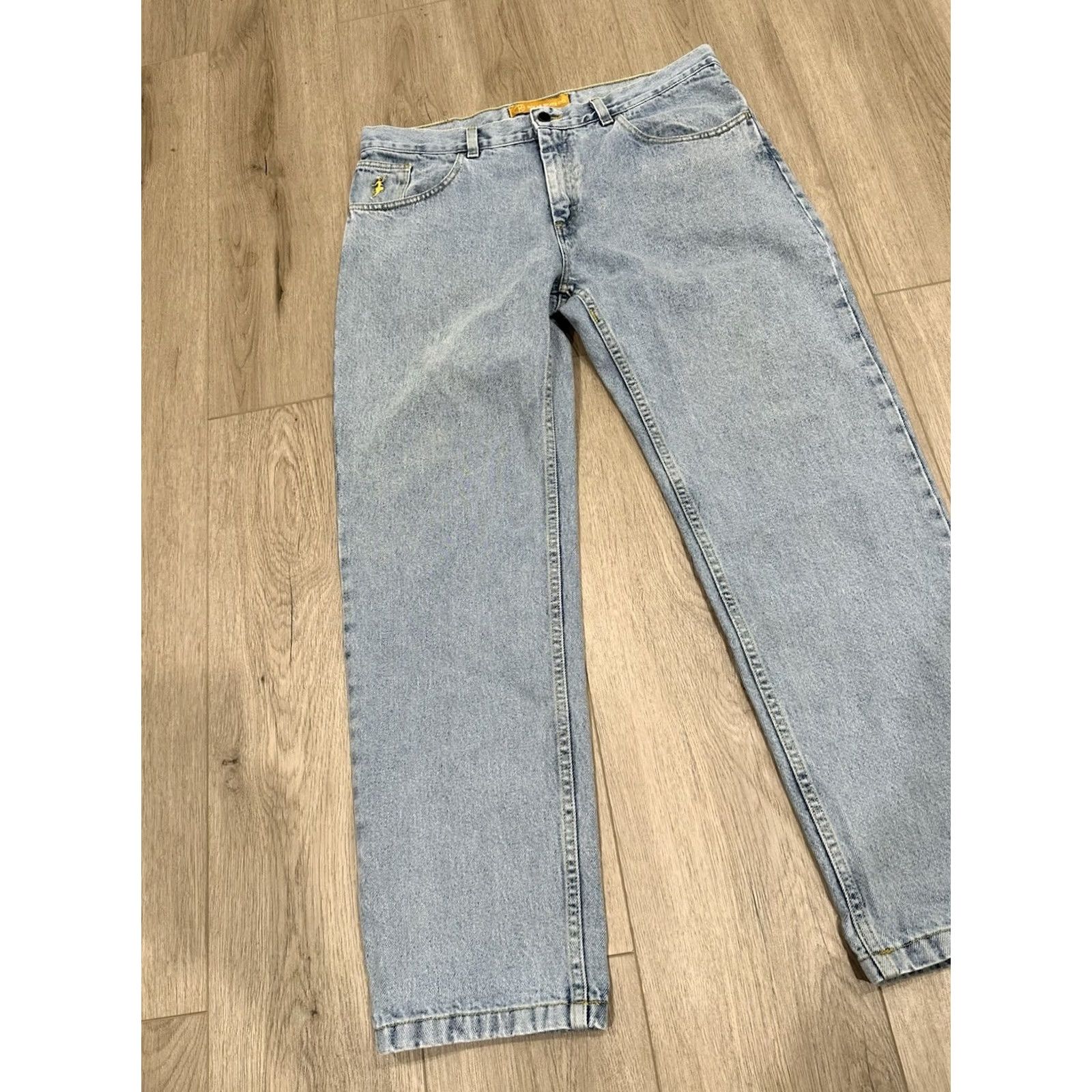 Vintage Polar Skate Co Jeans Mens 36x31 Denim Baggy 90s Vintage Streetwear Logo Pocket 5-Pocket Tapered Jeans Mens Blue Size US 36 / EU 52 - 3 Thumbnail
