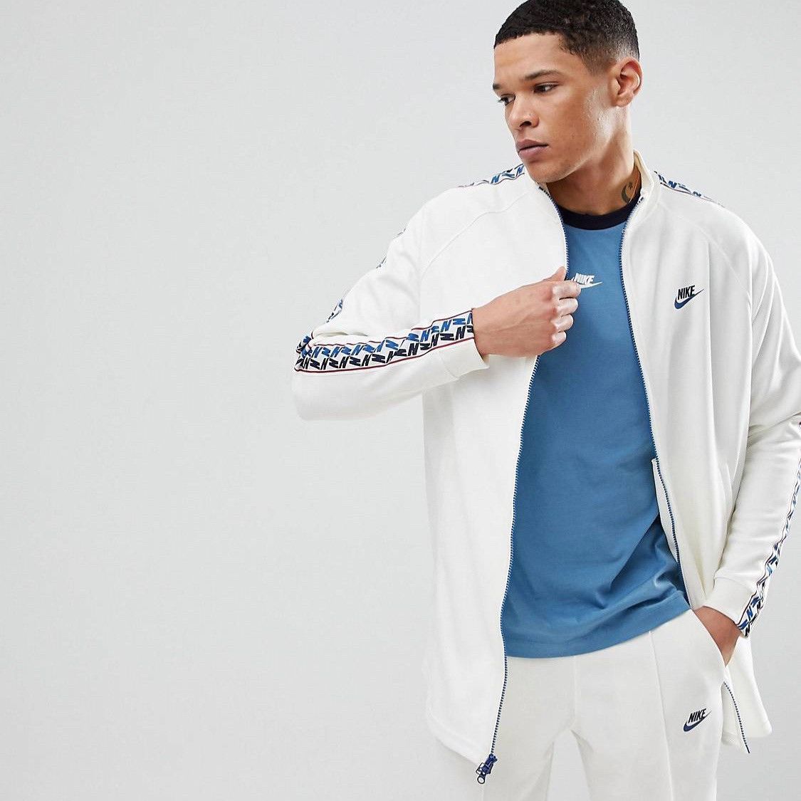 Nike taped side stripe tracksuit sales