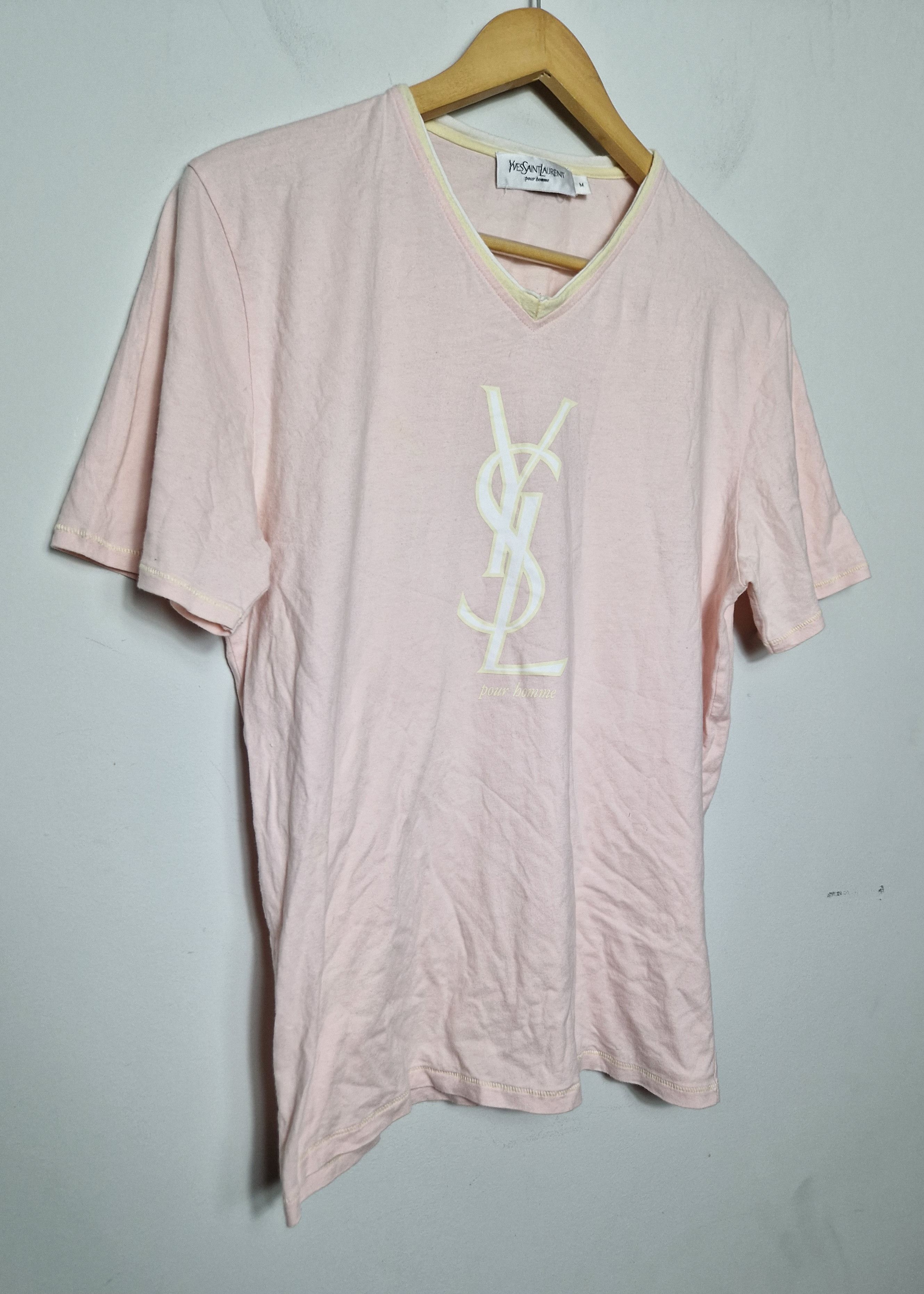 Vintage × Yves Saint Laurent Yves Saint Laurent YSL big logo tee Size US M / EU 48-50 / 2 - 2 Thumbnail
