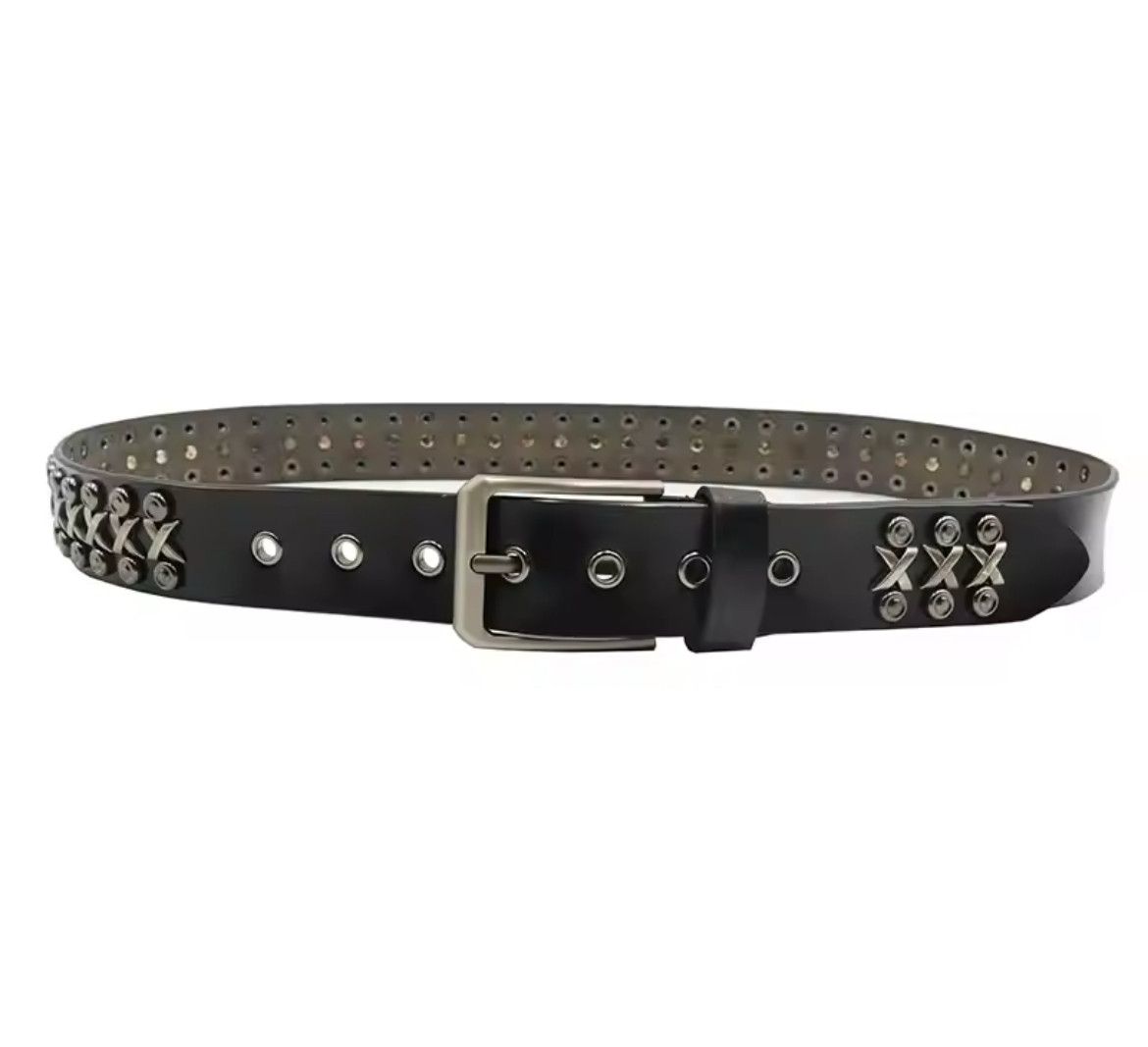 Japanese Brand Genuine Leather Punk Rivet Belts Size ONE SIZE - 3 Thumbnail