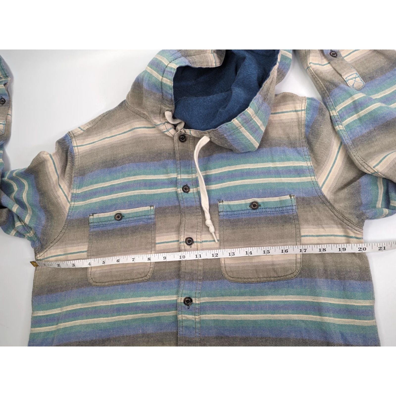 Vintage VINTAGE Modern Amusement Shirt Hoodie Striped Shacket Men’s Medium Long Sleeve Button-Up Size US M / EU 48-50 / 2 - 7 Thumbnail