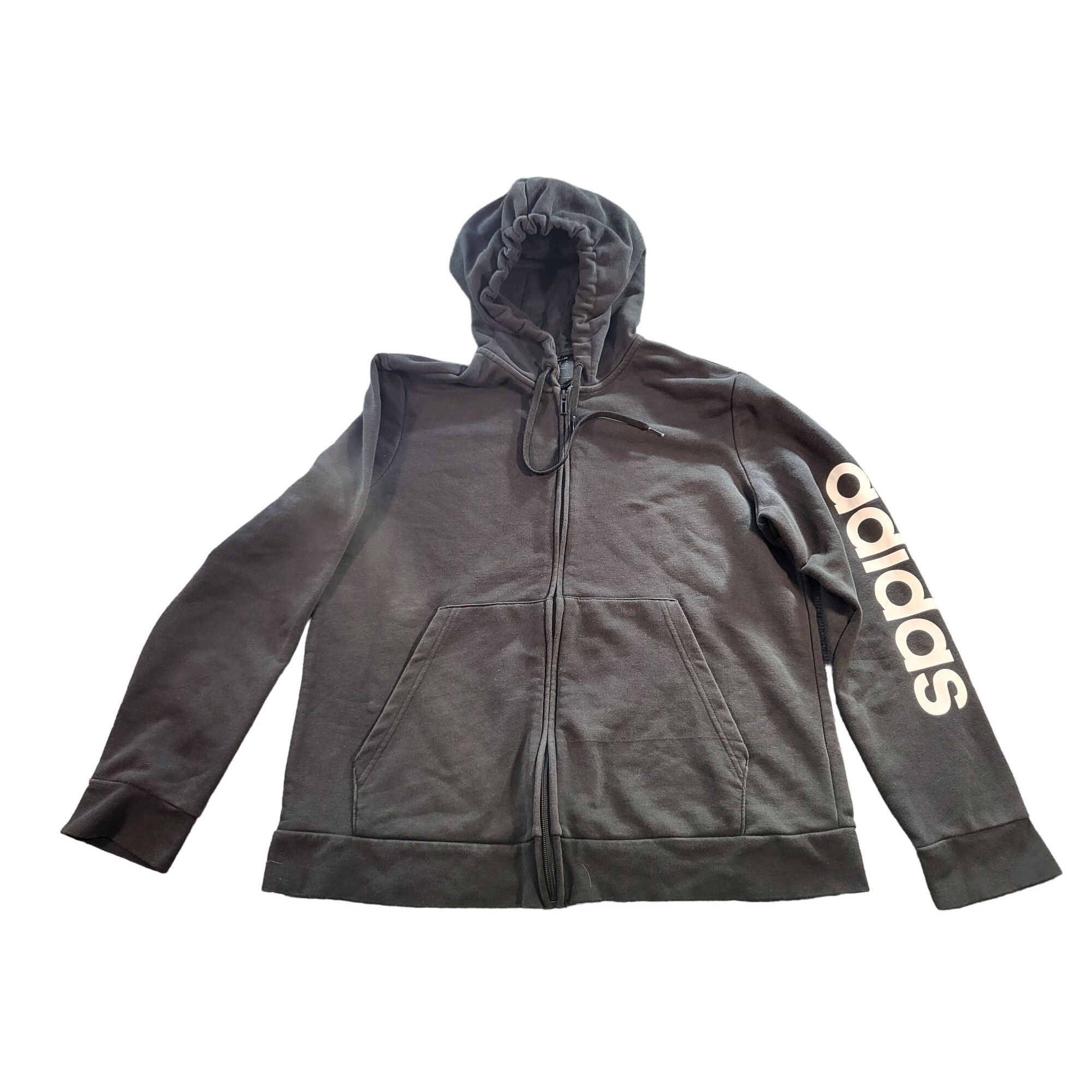 Adidas Adidas Jacket Full Zip Women Sz XXL Black White Hooded Draws Size XXL / US 16-18 / IT 52-54 - 1 Thumbnail