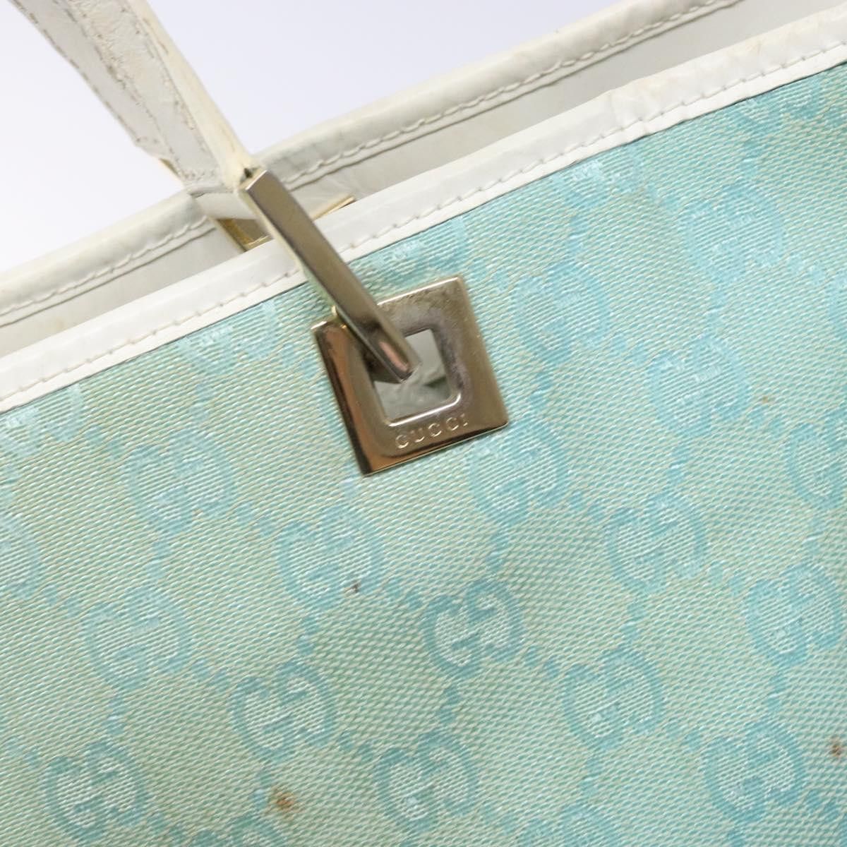 Gucci GUCCI GG Canvas Tote Bag Turquoise Blue Gold 002 002 Size ONE SIZE - 15 Thumbnail