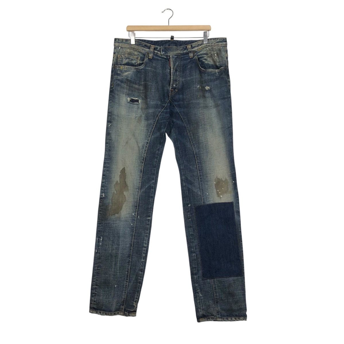 Dsquared2 📌Vintage Patchwork Denim Jeans Dsquared2 Made in Italy Size US 38 / EU 54 - 2 Thumbnail