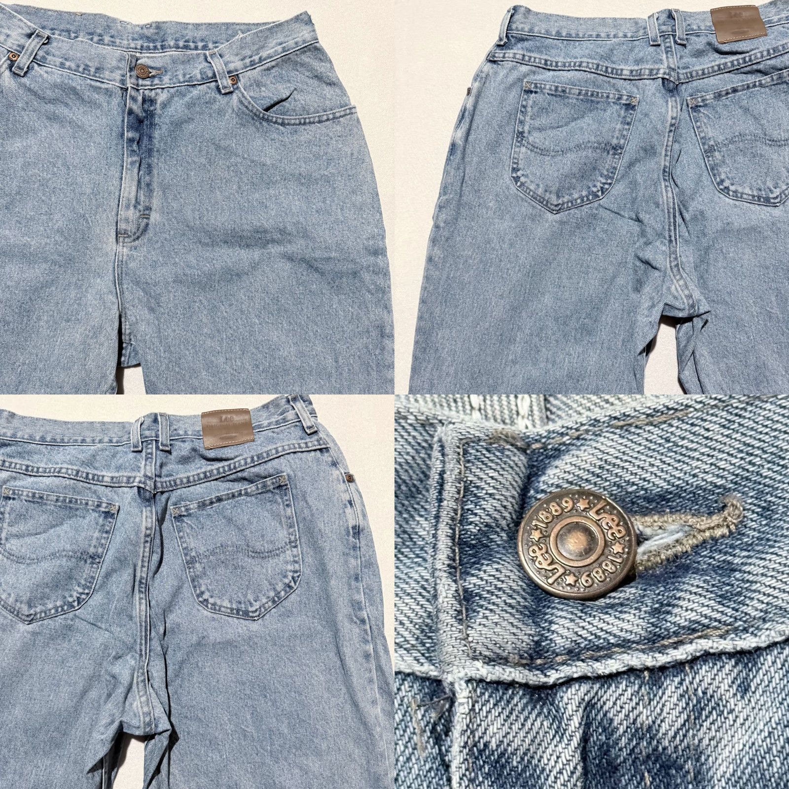 Lee VINTAGE Lee Jeans Women's Blue Denim High Rise Classic Pockets Straight Zip Fly - 32x29 Size 24" / US 00 / IT 34 - 8 Thumbnail