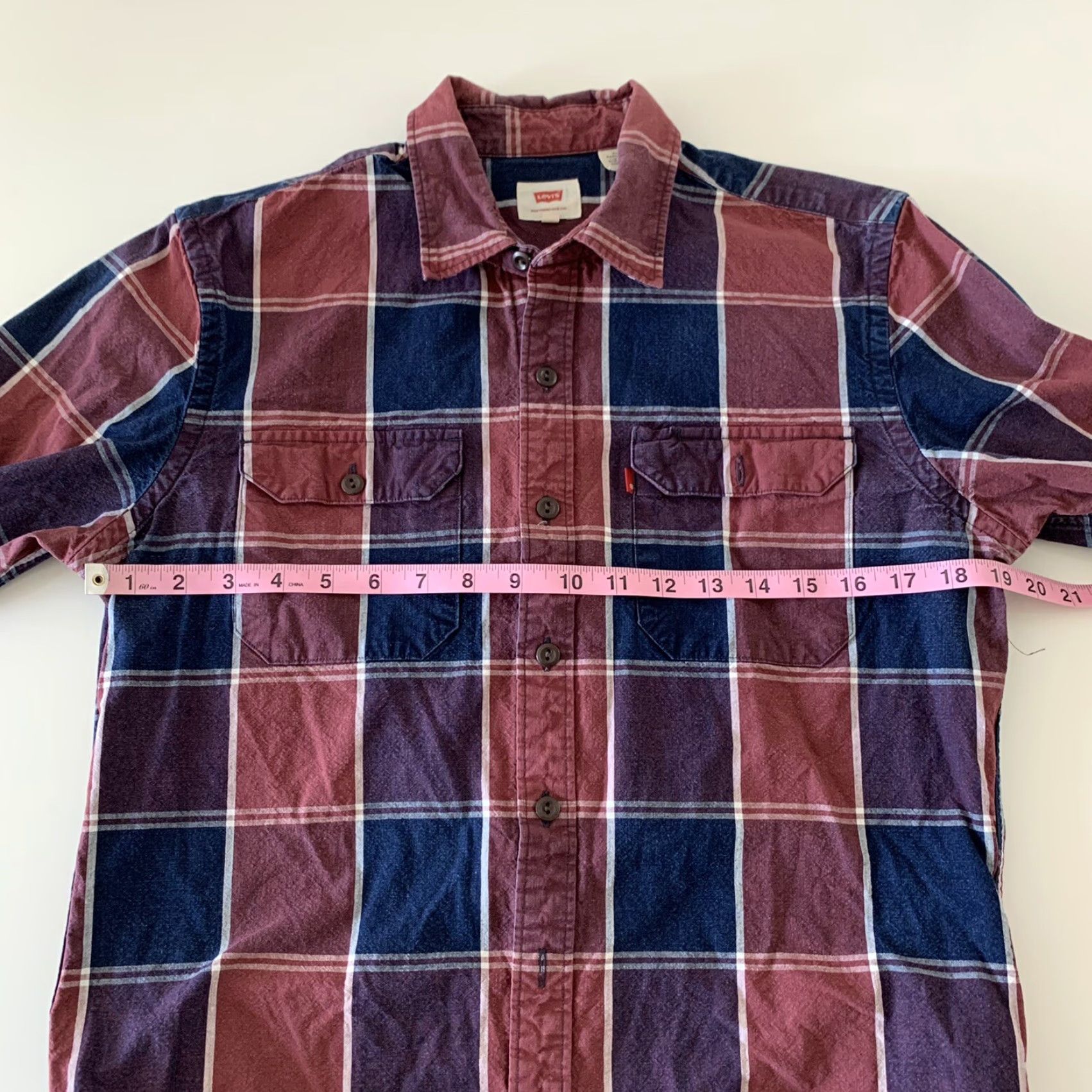 Levi's Levi's Long Sleeve Plaid Button-Up Shirt Men M Blue Red Size US M / EU 48-50 / 2 - 3 Thumbnail