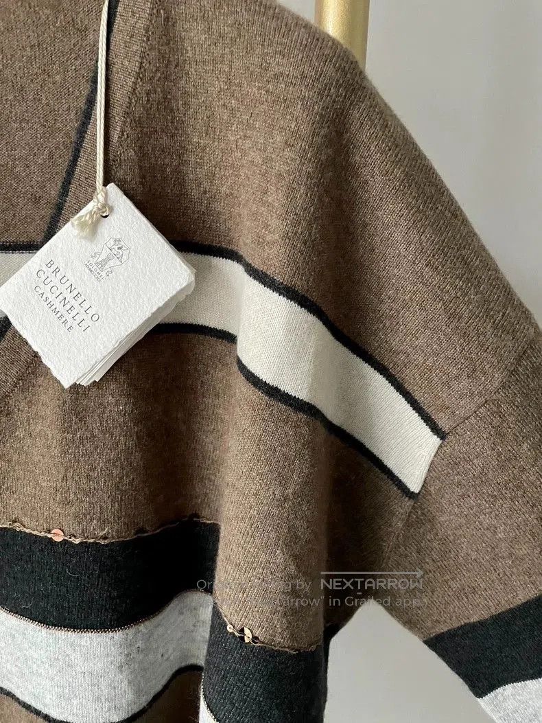 Brunello Cucinelli Brunello Cucinelli Beaded Cashmere Sweater. Size US M / EU 48-50 / 2 - 1 Thumbnail