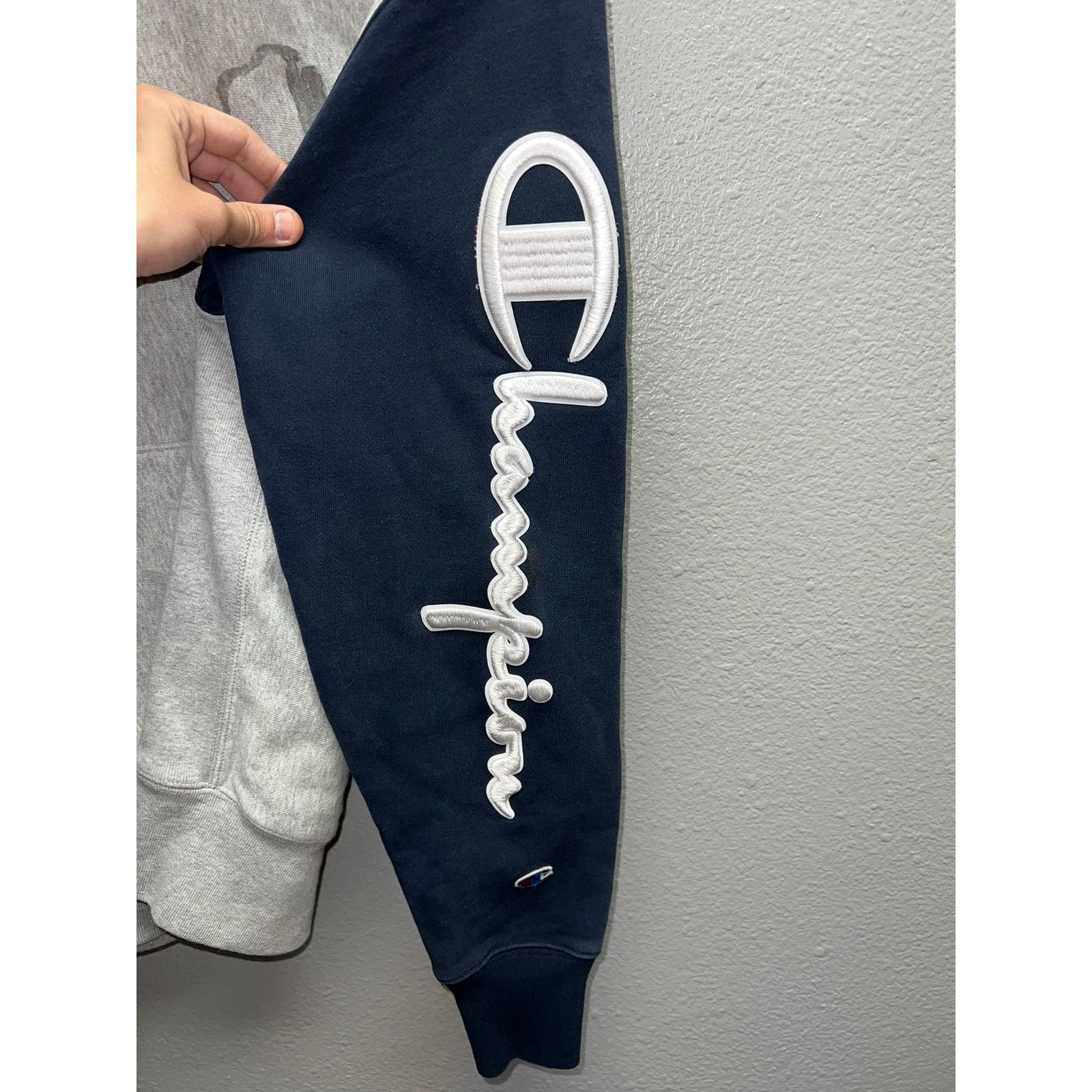 Vintage Champion Reverse Weave Hoodie Gray Blue Missing Logo M Size US M / EU 48-50 / 2 - 3 Thumbnail