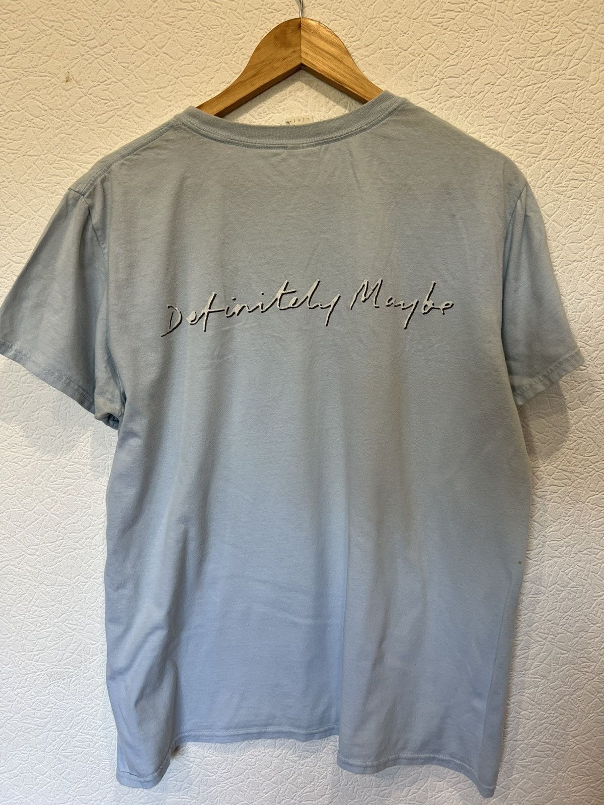 Fruit Of The Loom Oasis Definitely Maybe Blue T Shirt Tee Band Rock Size US L / EU 52-54 / 3 - 5 Thumbnail