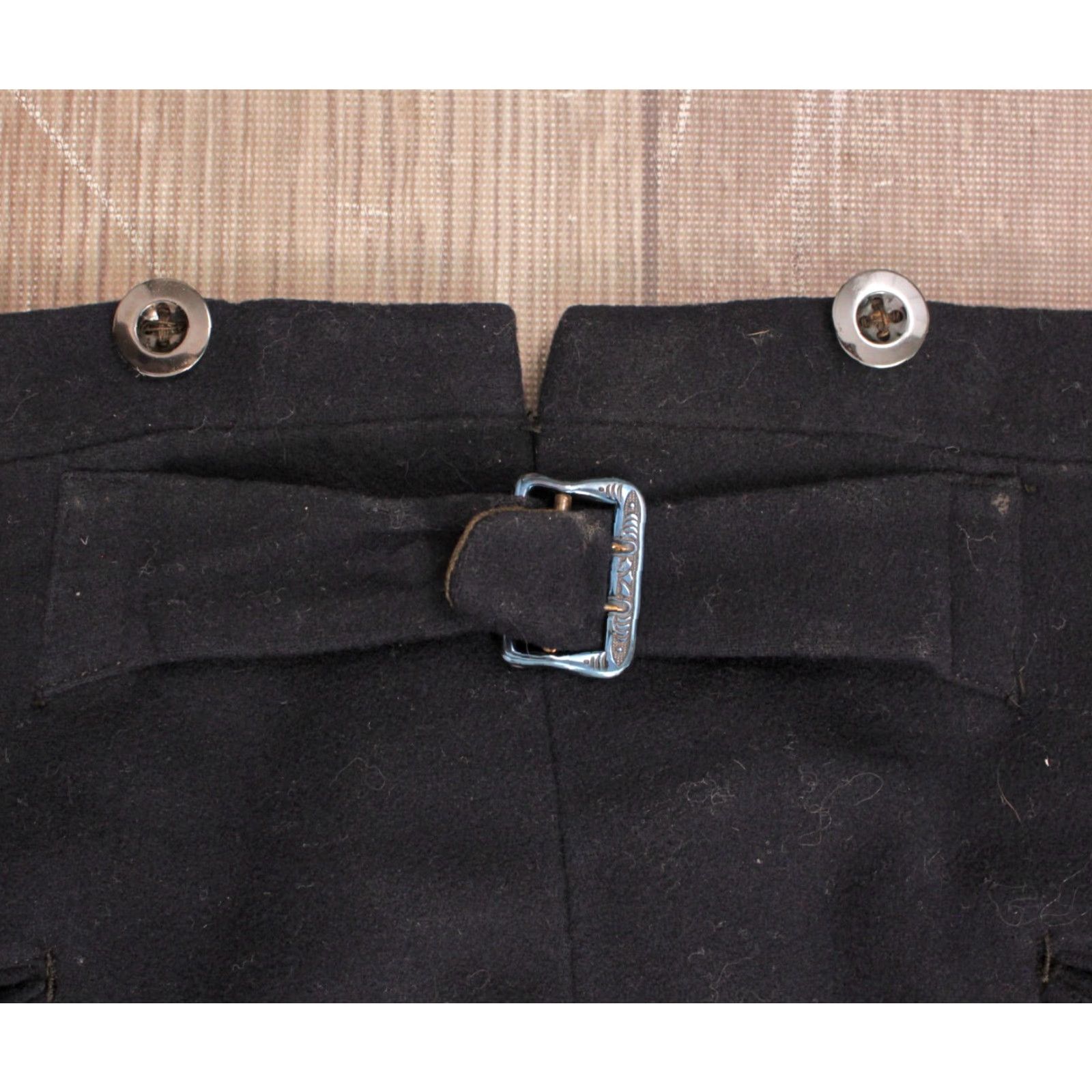 Vintage VINTAGE Men's VTG Early 1900s Buckleback Navy Blue Pants 34x32.5 Edwardian Wool Women? Size US 34 / EU 50 - 5 Thumbnail
