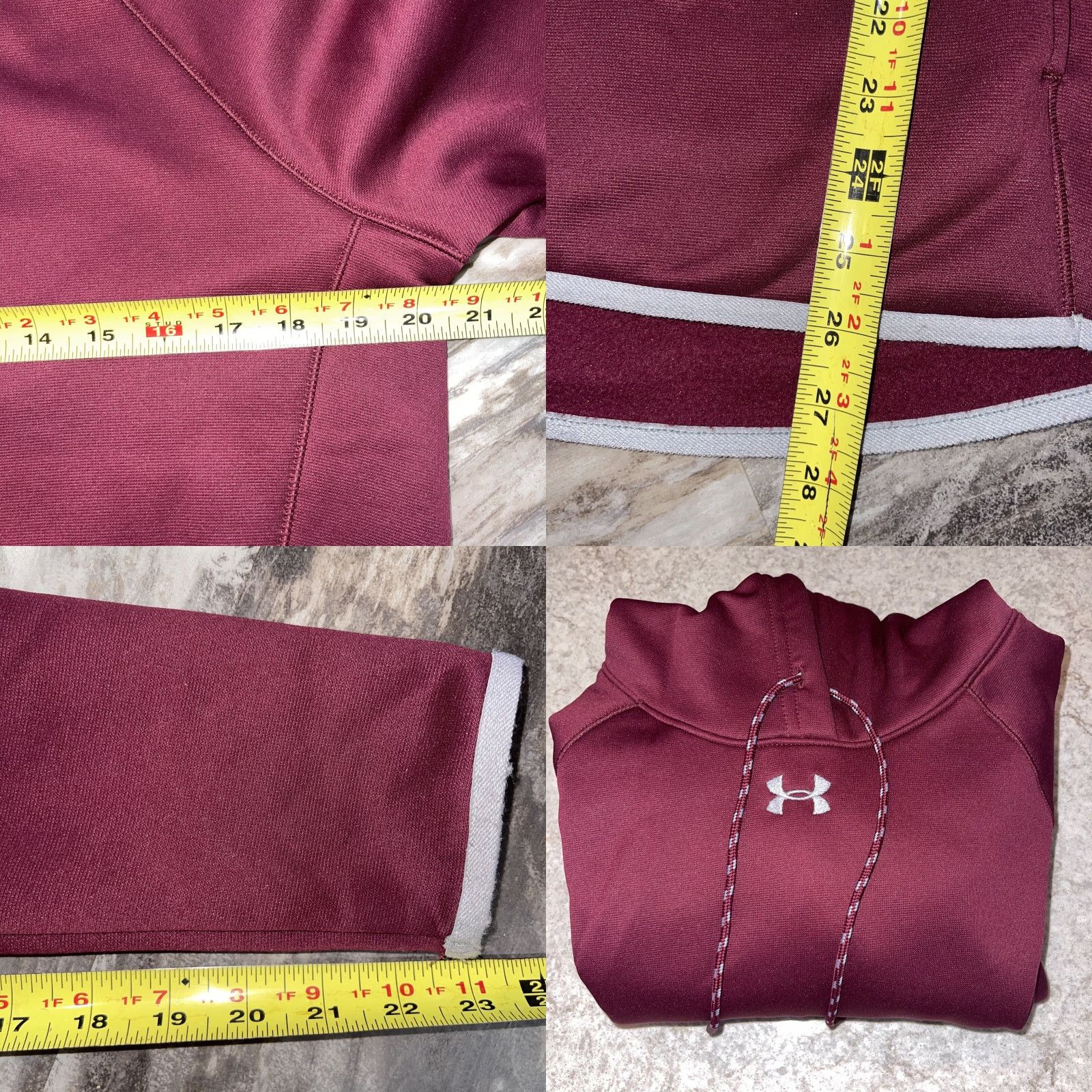 Under Armour Under Armour Cold Gear Hoodie Women’s M Maroon Pullover Sweatshirt Long Sleeve Logo Activewear Size M / US 6-8 / IT 42-44 - 8 Thumbnail