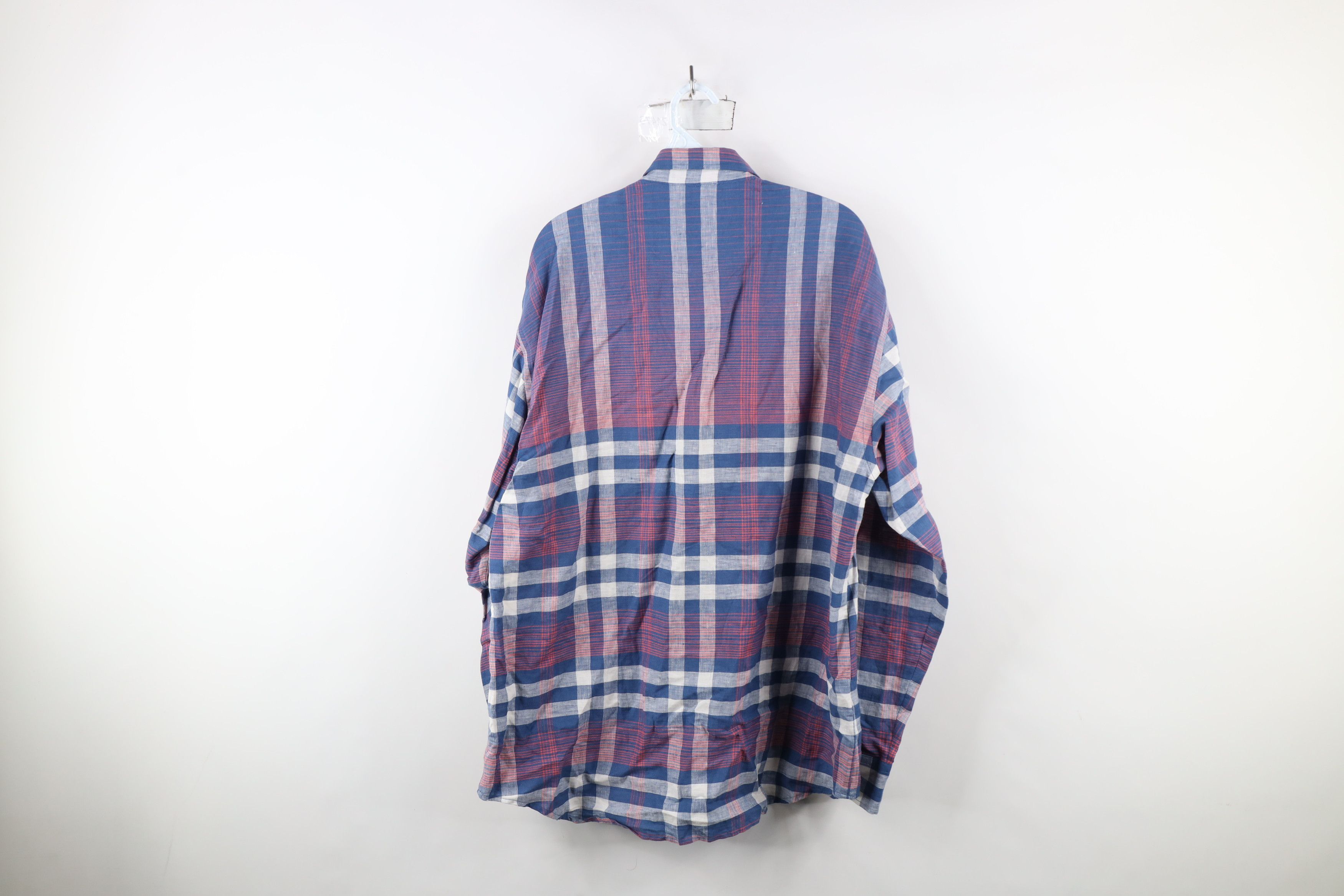 Tommy Bahama × Vintage Tommy Bahama Linen Blend Collared Button Shirt Plaid Size US L / EU 52-54 / 3 - 9 Thumbnail