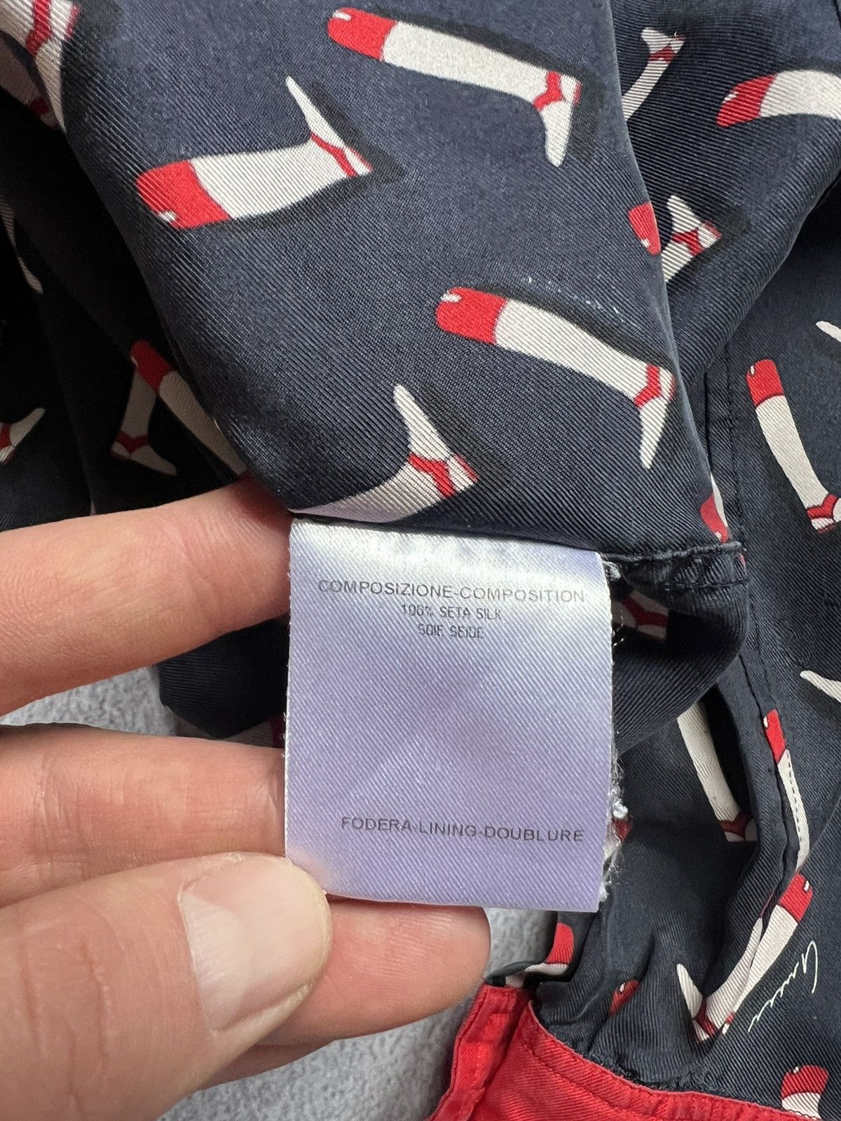 Gucci Gucci Vintage Navy Silk Riding Boot Print Shirt Size 42 Size M / US 6-8 / IT 42-44 - 8 Thumbnail