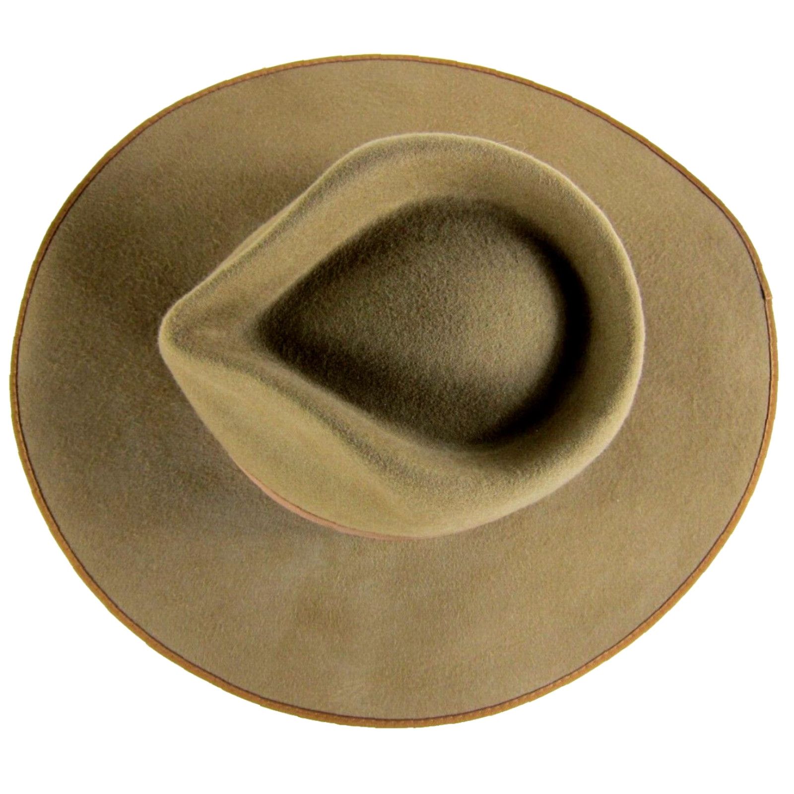 Lack of Color Lack Of Color Caramel Brown 100% Wool Felt Wide Brim Rancher Hat Women Medium Size ONE SIZE - 7 Thumbnail