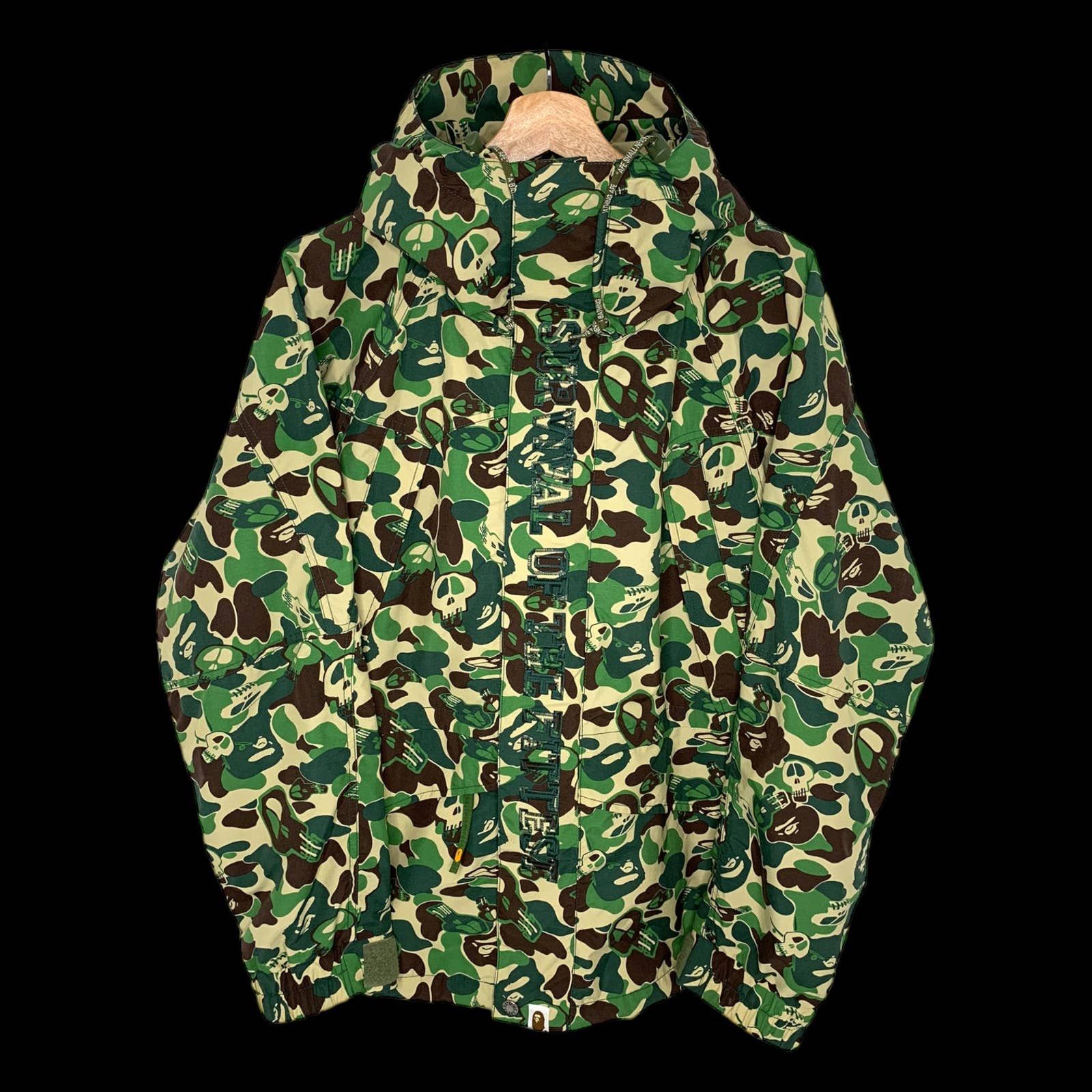 Bape Skull 1st Camo Snowboard Jacket (Green) | Grailed