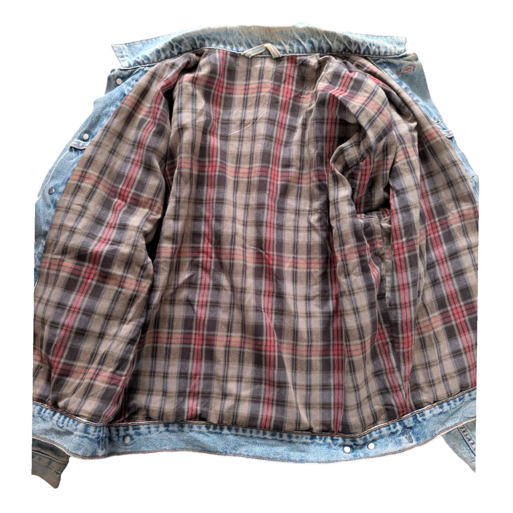 Levi's Levi’s Denim Trucker Jacket M Vintage Flannel Lined Denim Trucker Jacket, USA Made, Women, Blue, 100% Cotton, Light Wear, Casual, 90s? Size M / US 6-8 / IT 42-44 - 4 Thumbnail