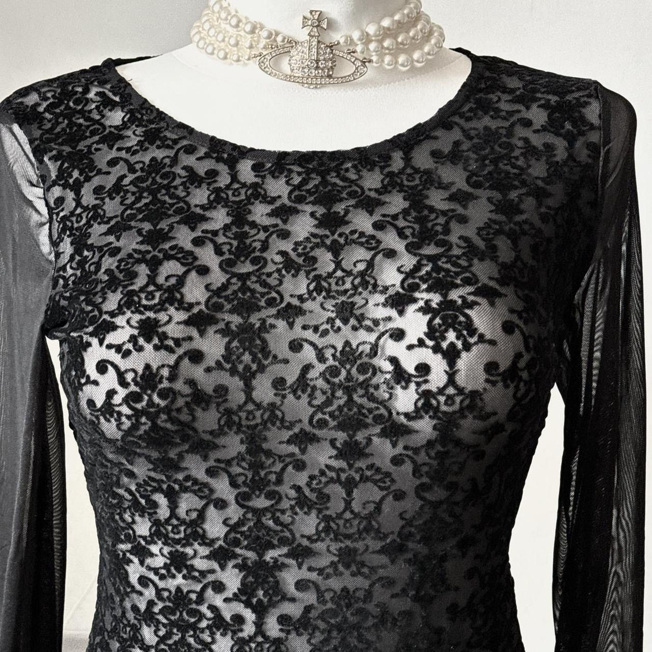 Vintage So unique lace gothic avant - garde blouse Size S / US 4 / IT 40 - 5 Thumbnail