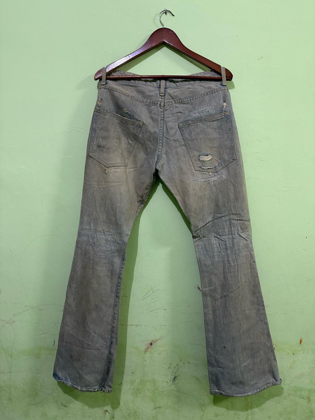 Japanese Brand AXA Streetwear Flared Distressed Denim Size US 32 / EU 48 - 8 Thumbnail