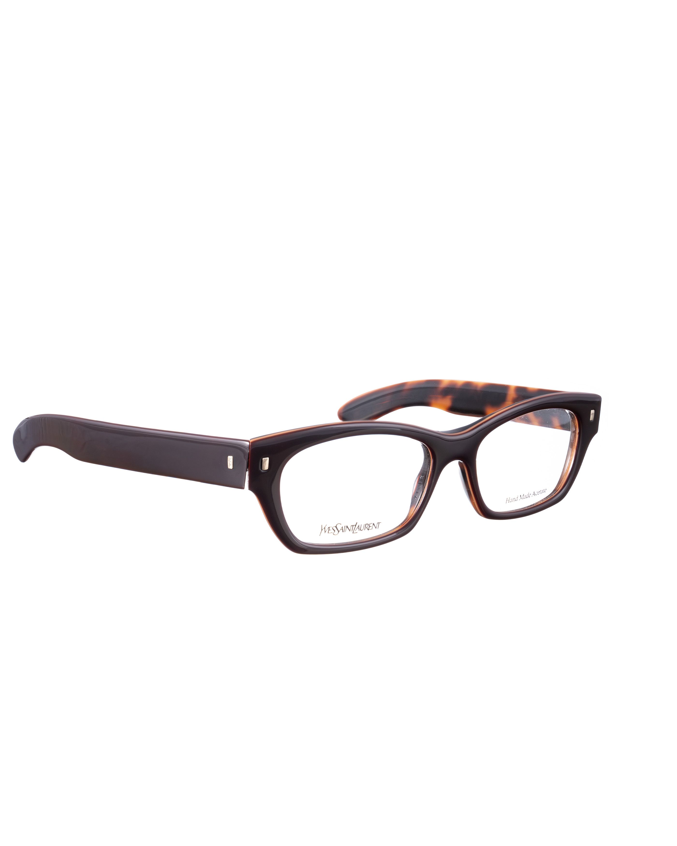 Saint Laurent Paris Yves Saint Laurent 00s Brown Animal Print Plastic Glasses Size ONE SIZE - 2 Thumbnail