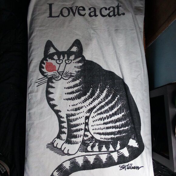 Vintage Kliban Cat Love A Cat. Beach Towel 35x64 Size ONE SIZE - 2 Thumbnail