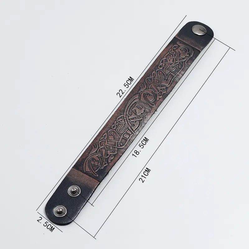 Leather × Vintage Cowhide Personalized Leather Bracelet Size ONE SIZE - 3 Thumbnail