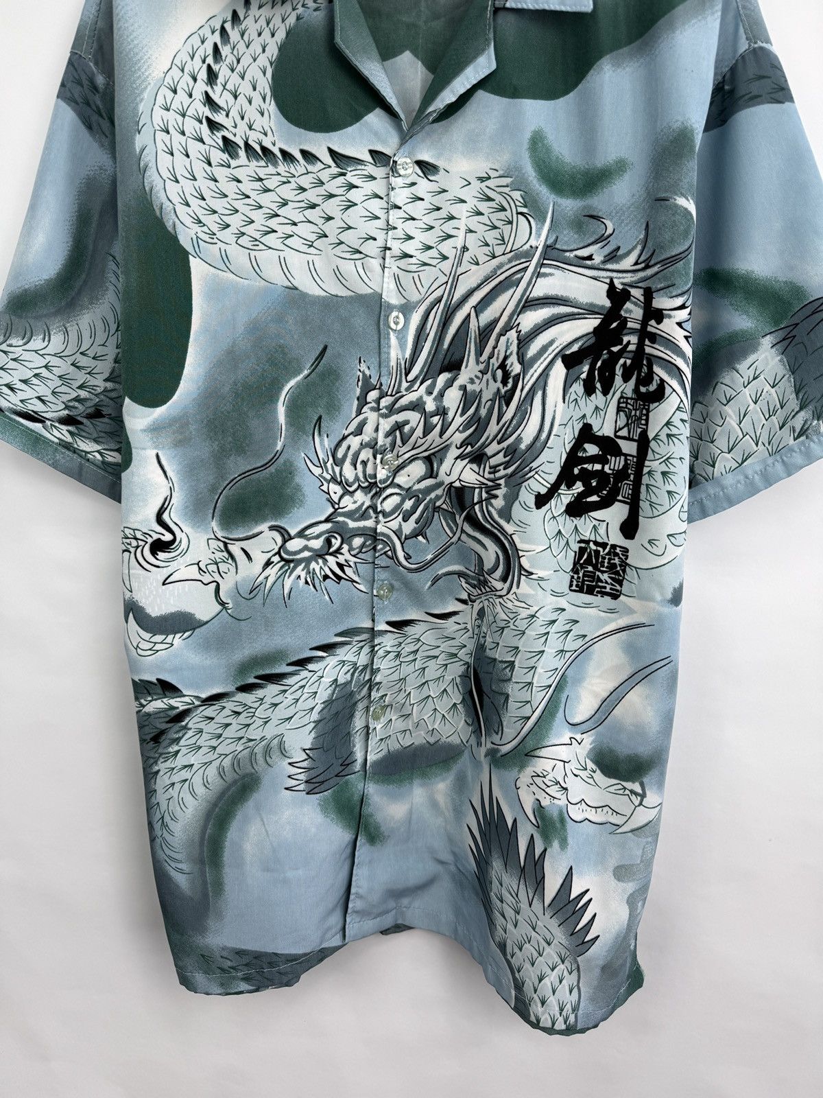 Japanese Brand 🇯🇵 Vintage 90s Japan Dragon Anime Style Shirt Samurai Retro Size US XL / EU 56 / 4 - 4 Thumbnail