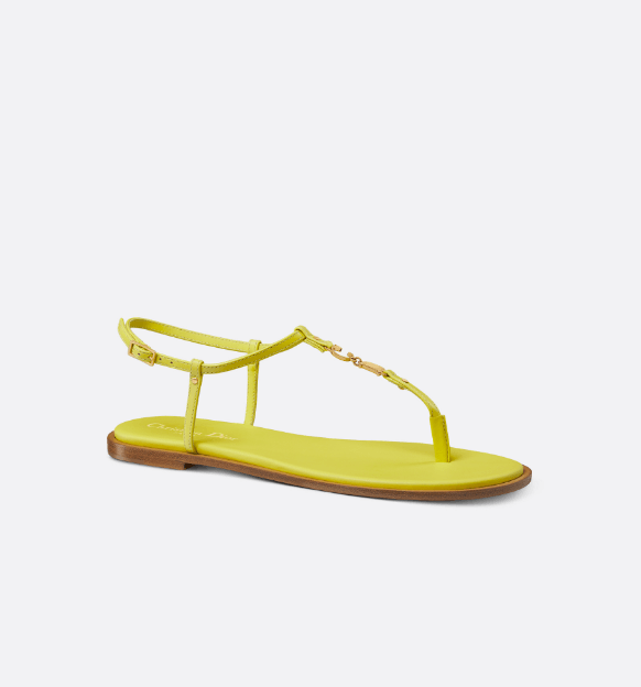Dior o1w1db10625 Dioriviera C'est Thong Sandals in Lemon Yellow Size US 10 / IT 40 - 2 Thumbnail
