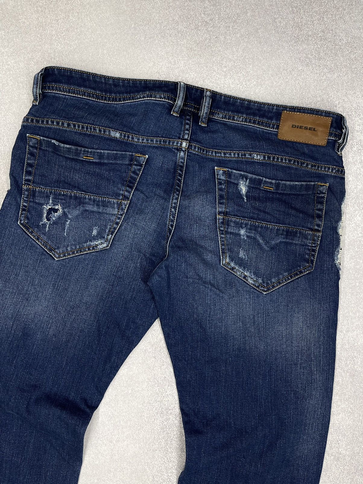 Diesel Mens Diesel Thommer Denim Jeans Blue Distressed Y2K Punk Size US 36 / EU 52 - 8 Thumbnail