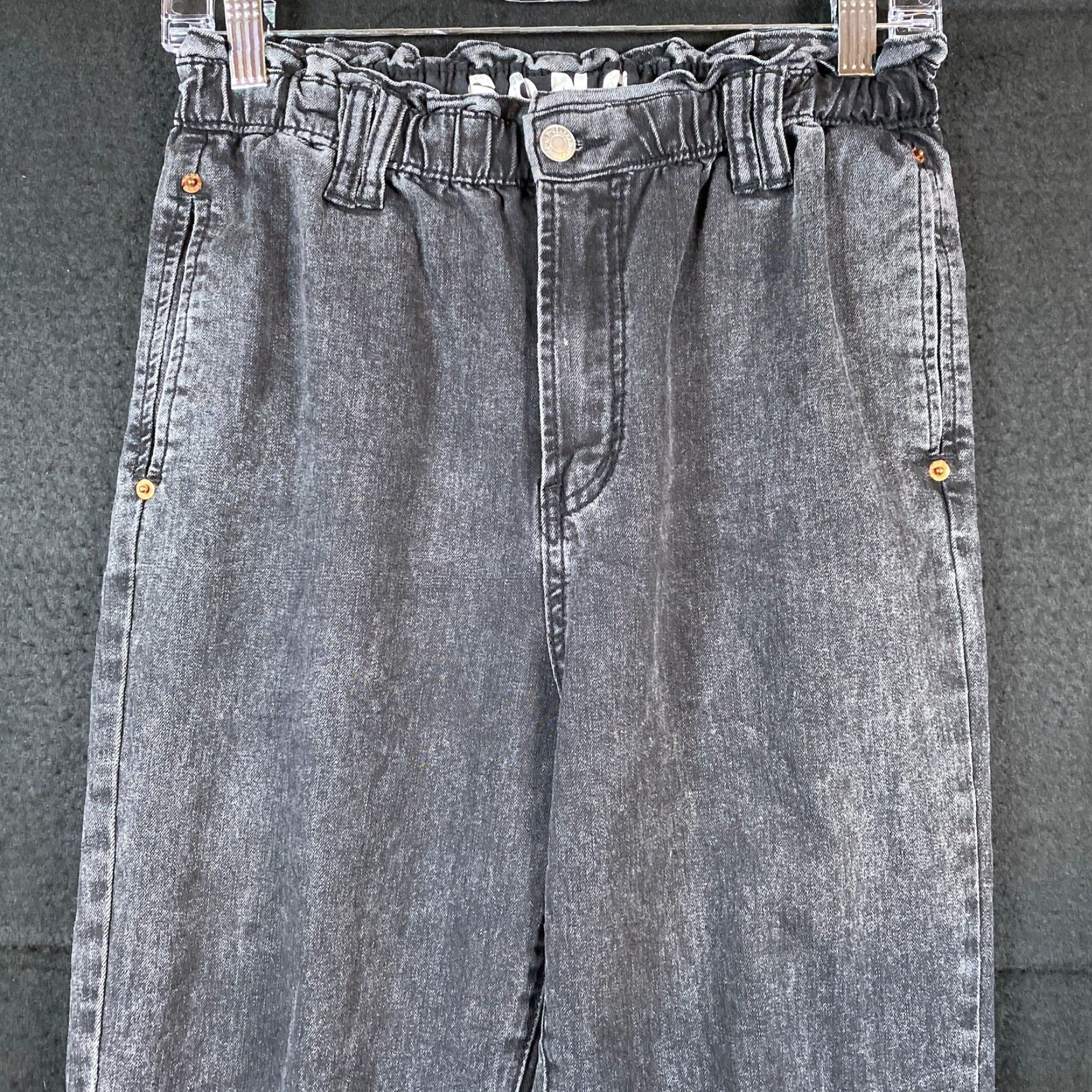 Vintage S.O.N.G Jeans Womens Black Elastic Waist Jogger Cropped High Rise 7/28 Size 28" / US 6 / IT 42 - 2 Thumbnail