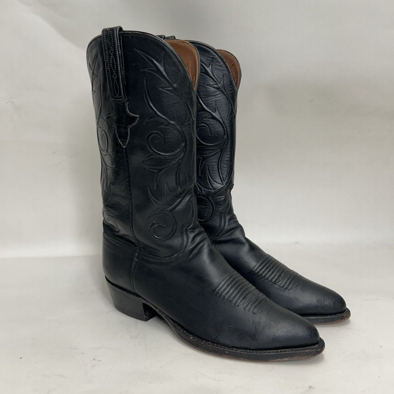 Lucchese Lucchese Handmade Goatskin Vines Cowboy Boots “Black" L1309 Size US 8.5 / EU 41-42 - 1 Thumbnail