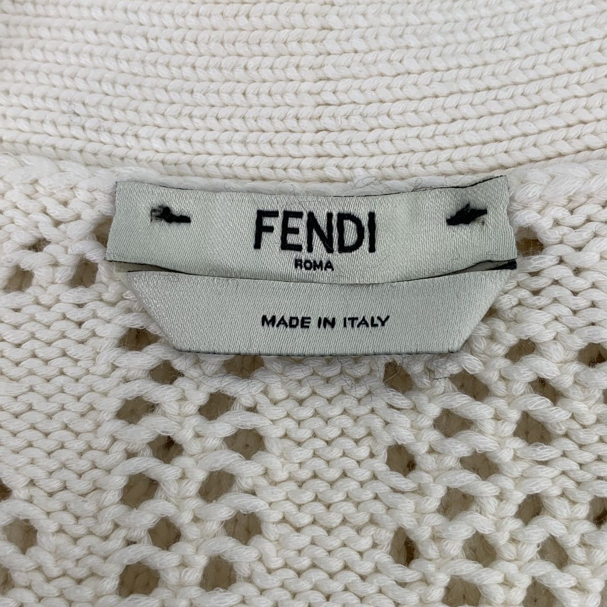 Fendi Fendi Cotton V-neck Long Sleeve Knitted Cardigan Coat K26WX Size S / US 4 / IT 40 - 5 Thumbnail