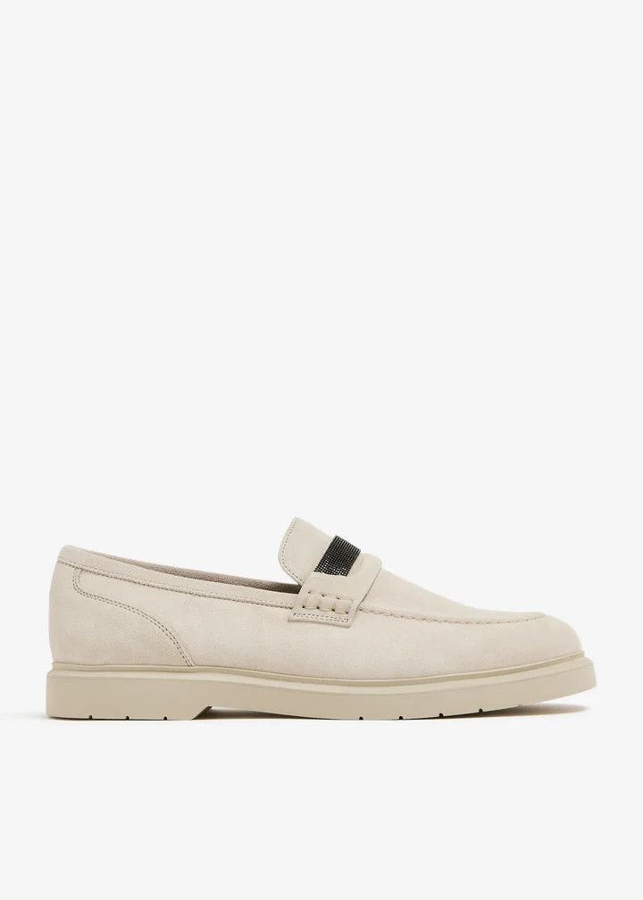 Brunello Cucinelli o1y0725 Leather Loafers in Cream Size US 6 / IT 36 - 1 Thumbnail