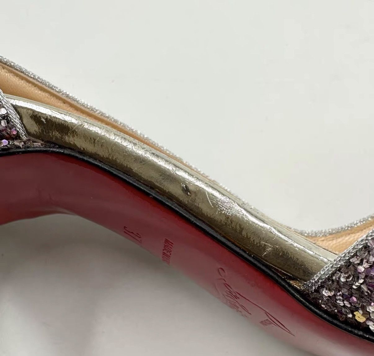 Christian Louboutin Christian Louboutin Sequined Red-Sole High Heels K12 Size US 7 / IT 37 - 7 Thumbnail