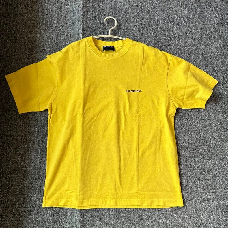 Balenciaga Balenciaga Yellow Classic Logo Short Sleeve - dmc Size US S / EU 44-46 / 1 - 1 Thumbnail