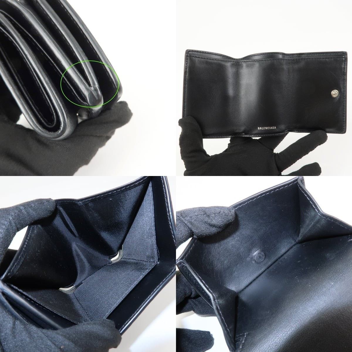 Balenciaga Balenciaga Everyday Calfskin Tri-fold Wallet Black Size ONE SIZE - 6 Thumbnail
