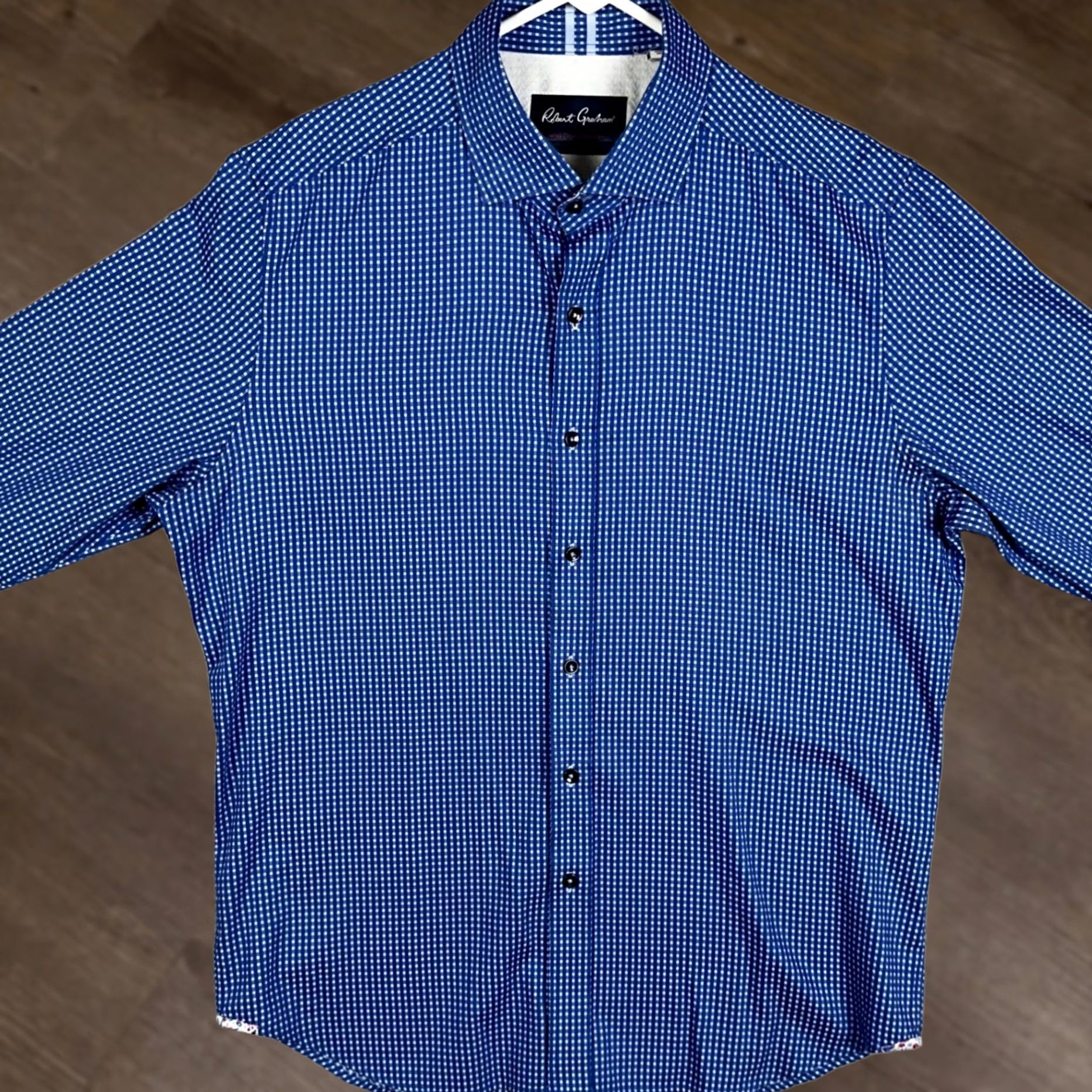 Robert Graham Robert Graham Shirt Mens XL Blue Check Modern Americana Tailored Fit Button Up Size US XL / EU 56 / 4 - 1 Thumbnail