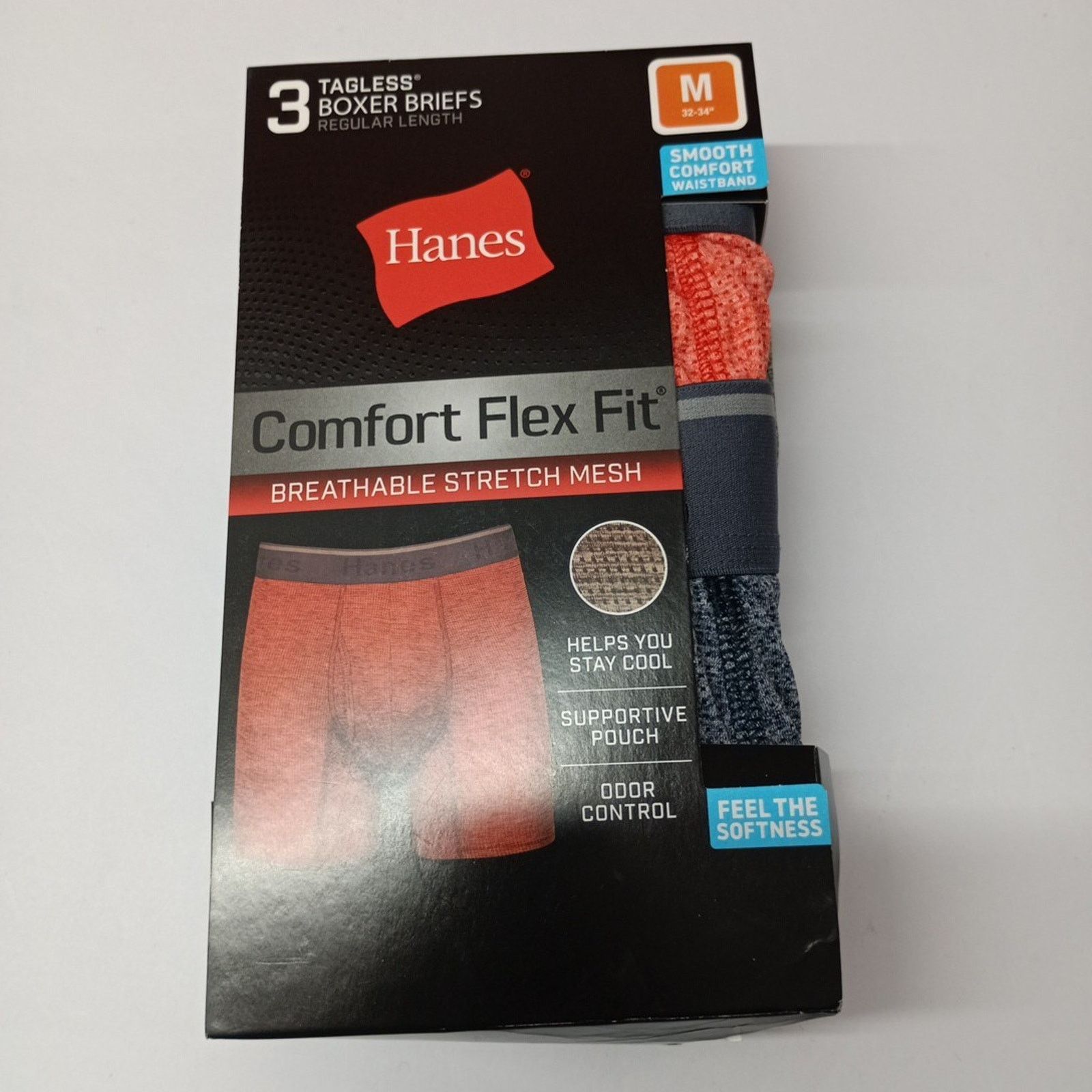 Hanes Hanes Men’s M 3 Pack Comfort Flex Boxer Briefs Stretch Mesh Size 32 - 1 Thumbnail