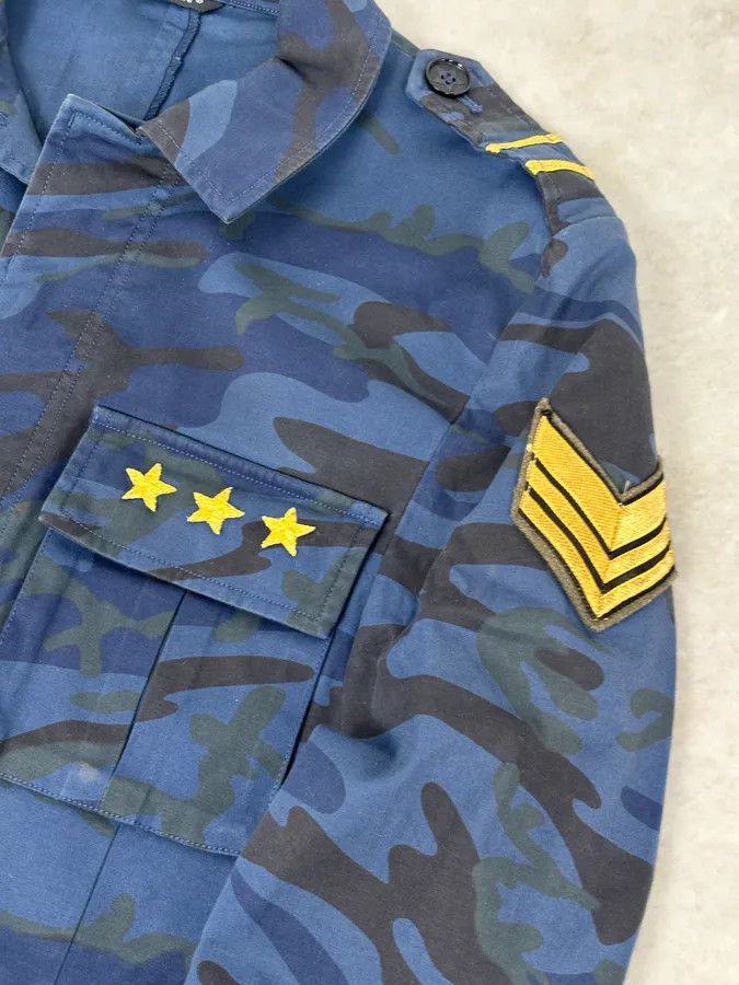 Daniele Alessandrini Daniele Alessandrini Navy Military Patch Blue Camouflage Shirt Jacket Size US M / EU 48-50 / 2 - 8 Thumbnail